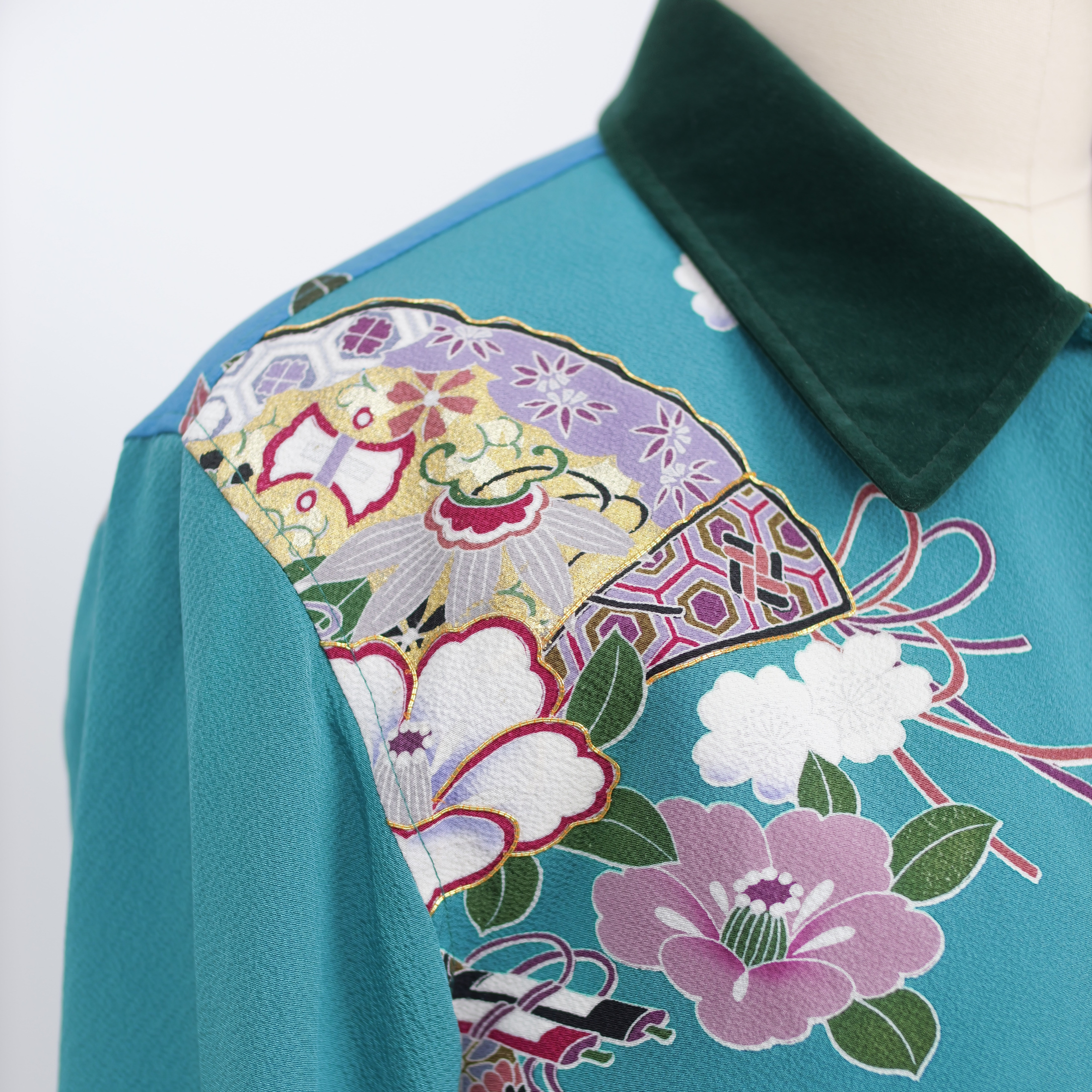 On-hand item: Zipped Up Jacket Green with flowers