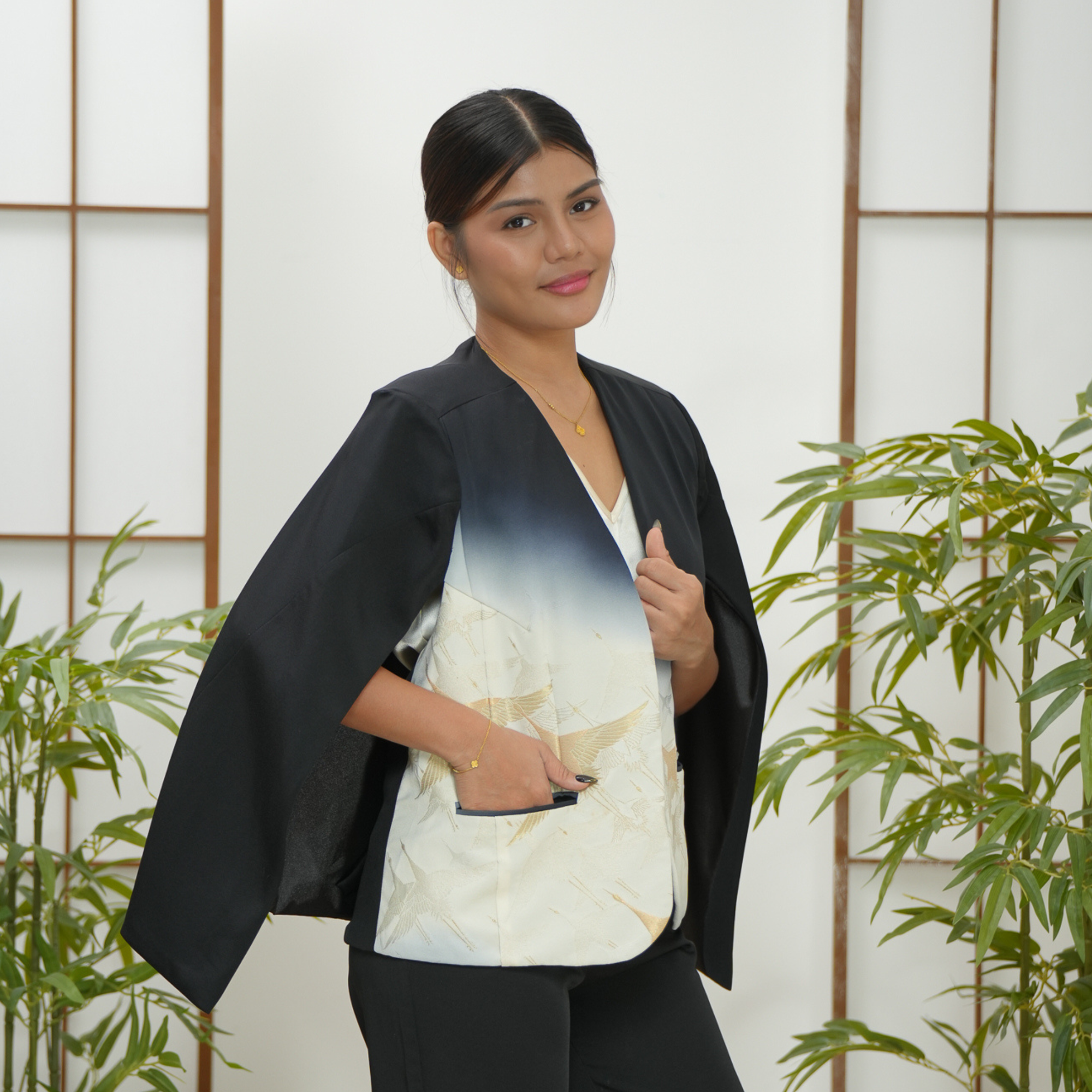 Premium On-hand: Cape Blazer  | CB4901 | Black | L (SO M)