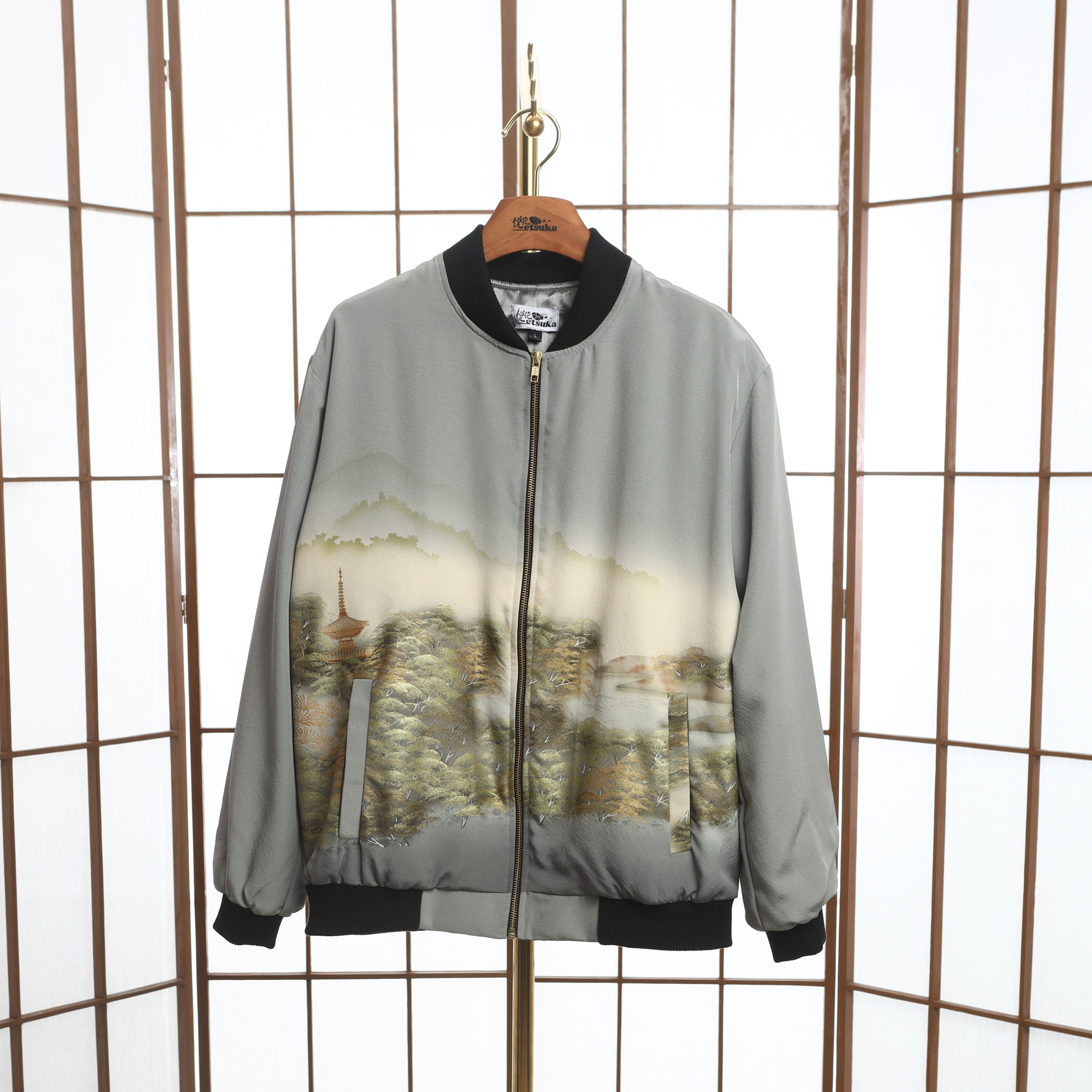 Premium On-hand: Blue Men's Bomber Jacket | BJ6831M | L (gold emboss!)