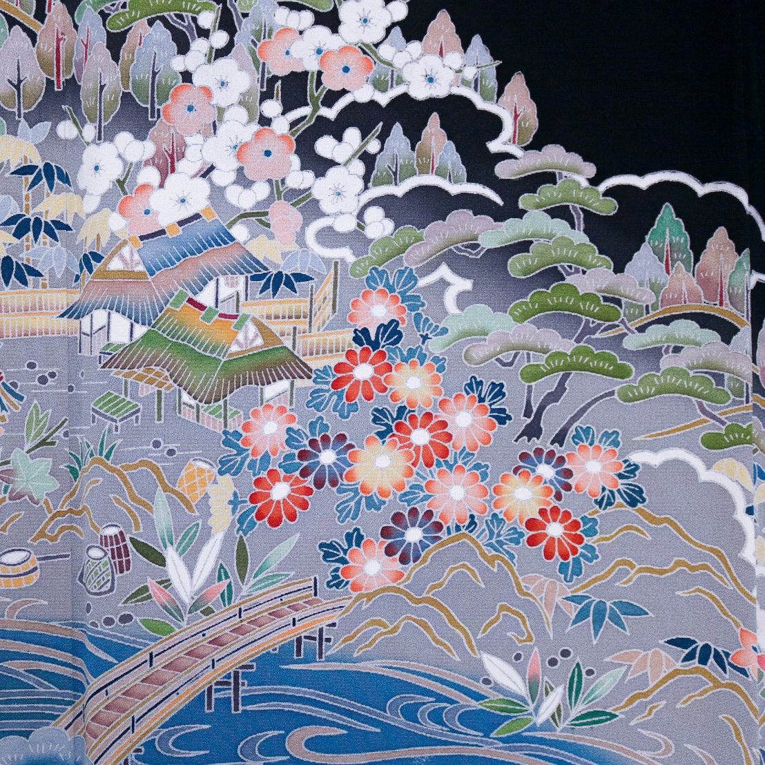 Summer Collection Fabric: July31-09 | Blue sand black shades (Yuzen!)