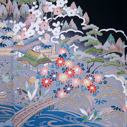 Summer Collection Fabric: July31-09 | Blue sand black shades (Yuzen!)