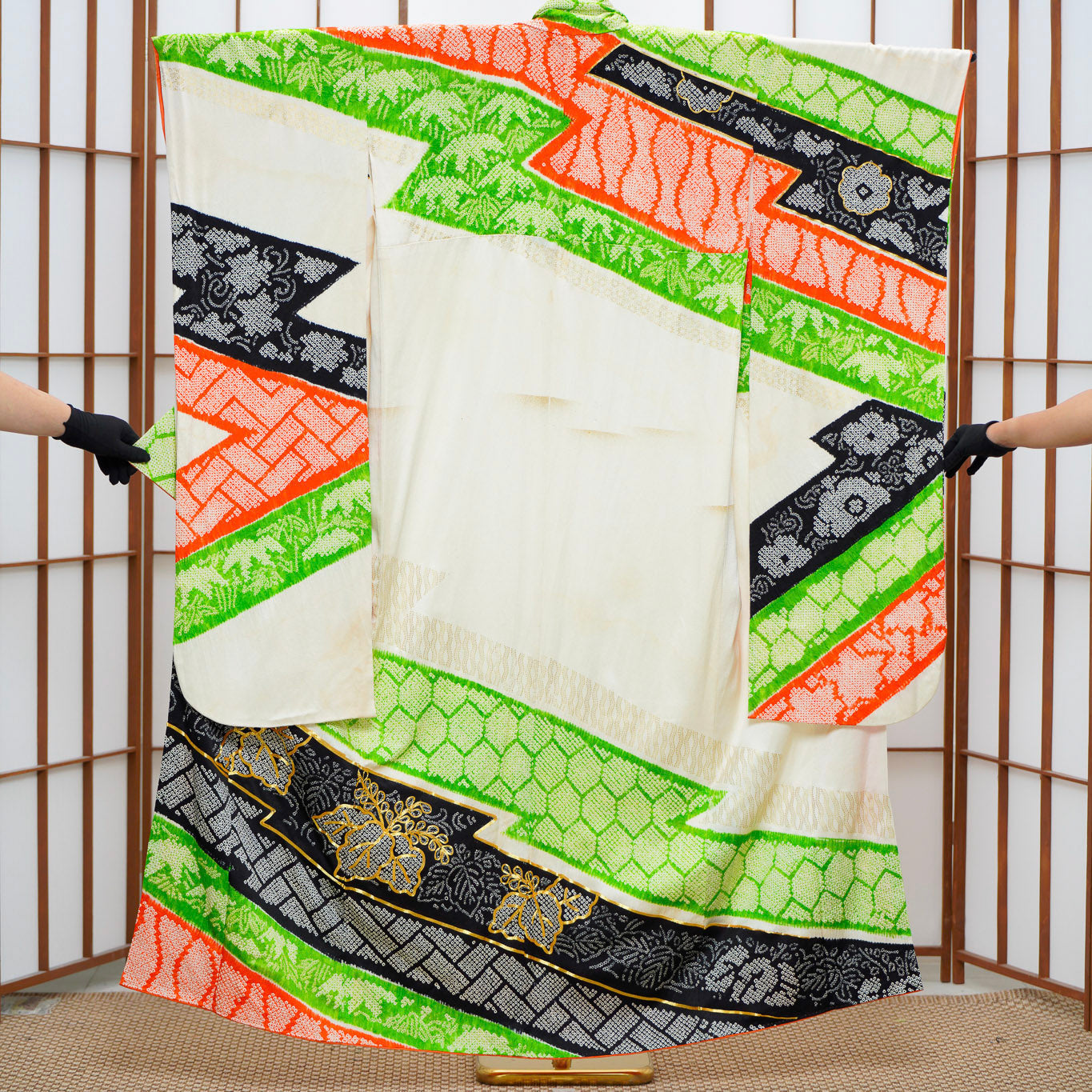 Premium Sho Fabric: 0625_15 | Lime Ribbons
