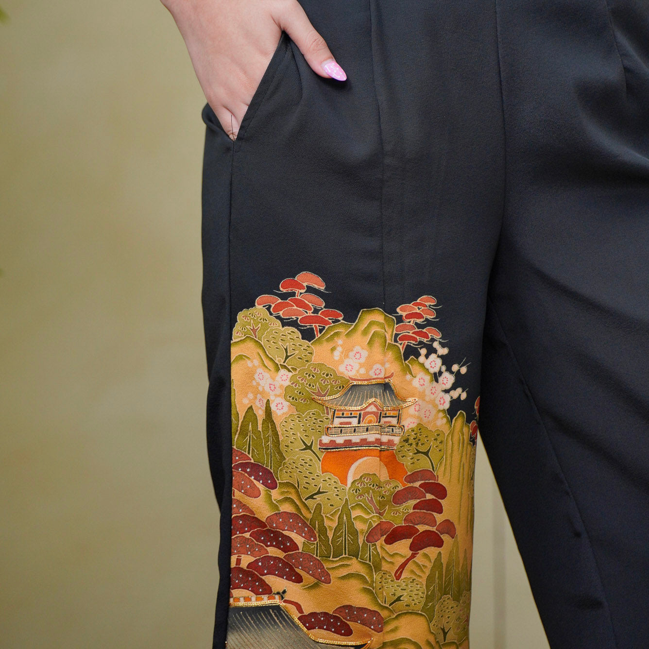 (RH) On-hand: Black Wide Leg Pants | WLP2217 | LB