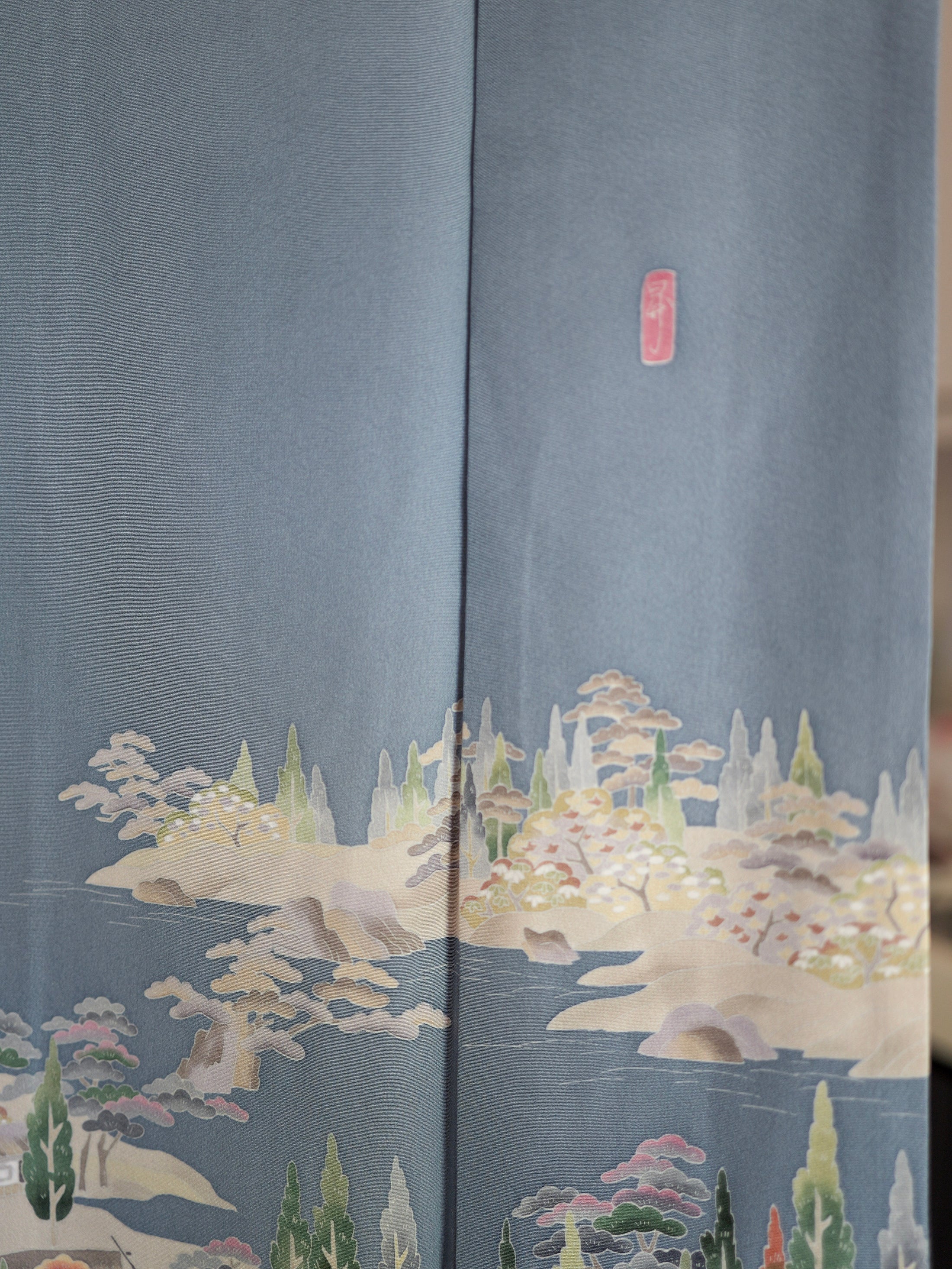 Sakura Collection Fabric: AP9-01 Teal Islands with Sakura