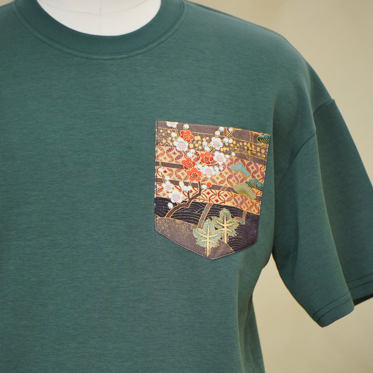 Premium On-hand: Green Men’s Patchwork shirt | Small | PTS8357A -SMK