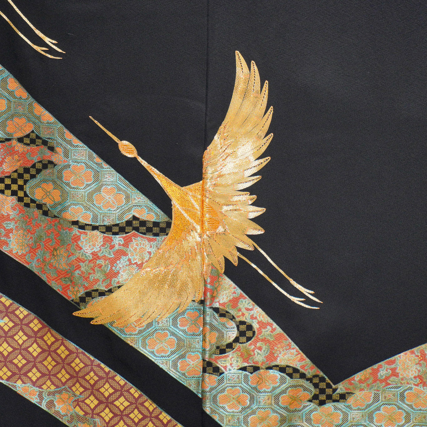 Premium Sho Fabric: 0625_18 | Golden Birds Soaring