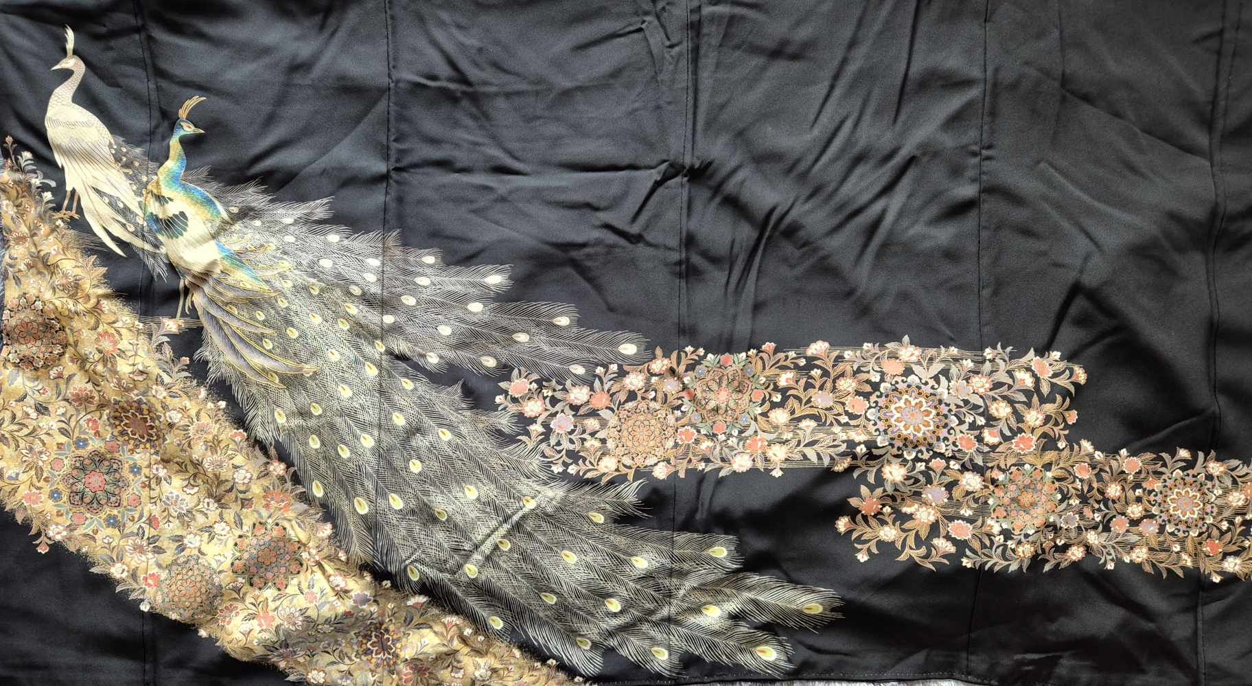 Fe16 Private Sale Fabric: F16-09 with peacock for Tea Dress | Valentine's Free shipping