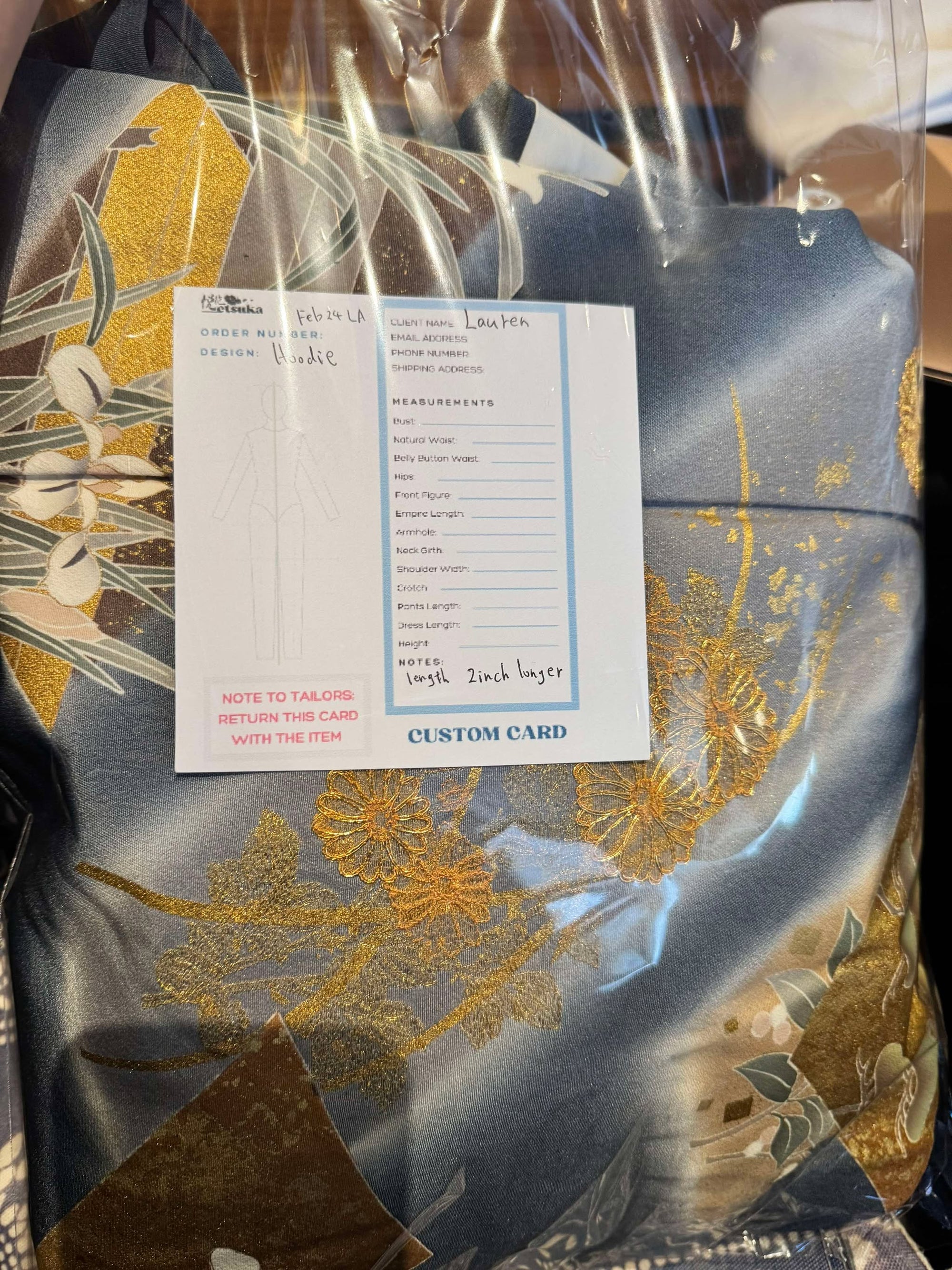 Fe24 LA PVE Fabric: Goldish Floral for Lauren - Hoodie (Free shipping)