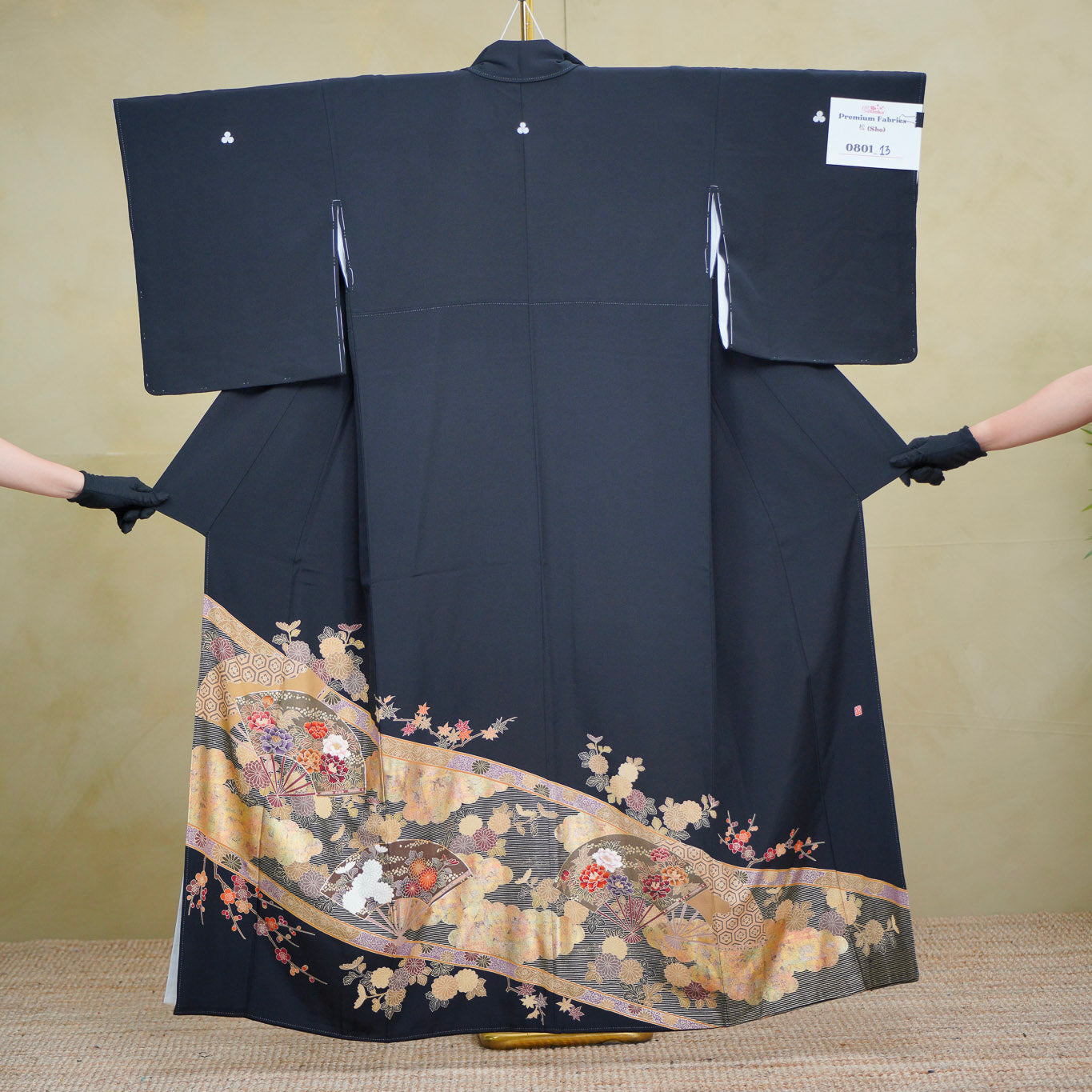 Premium Sho Fabric: 0801_13 | Floral Crescendo | Fully Embossed OMG
