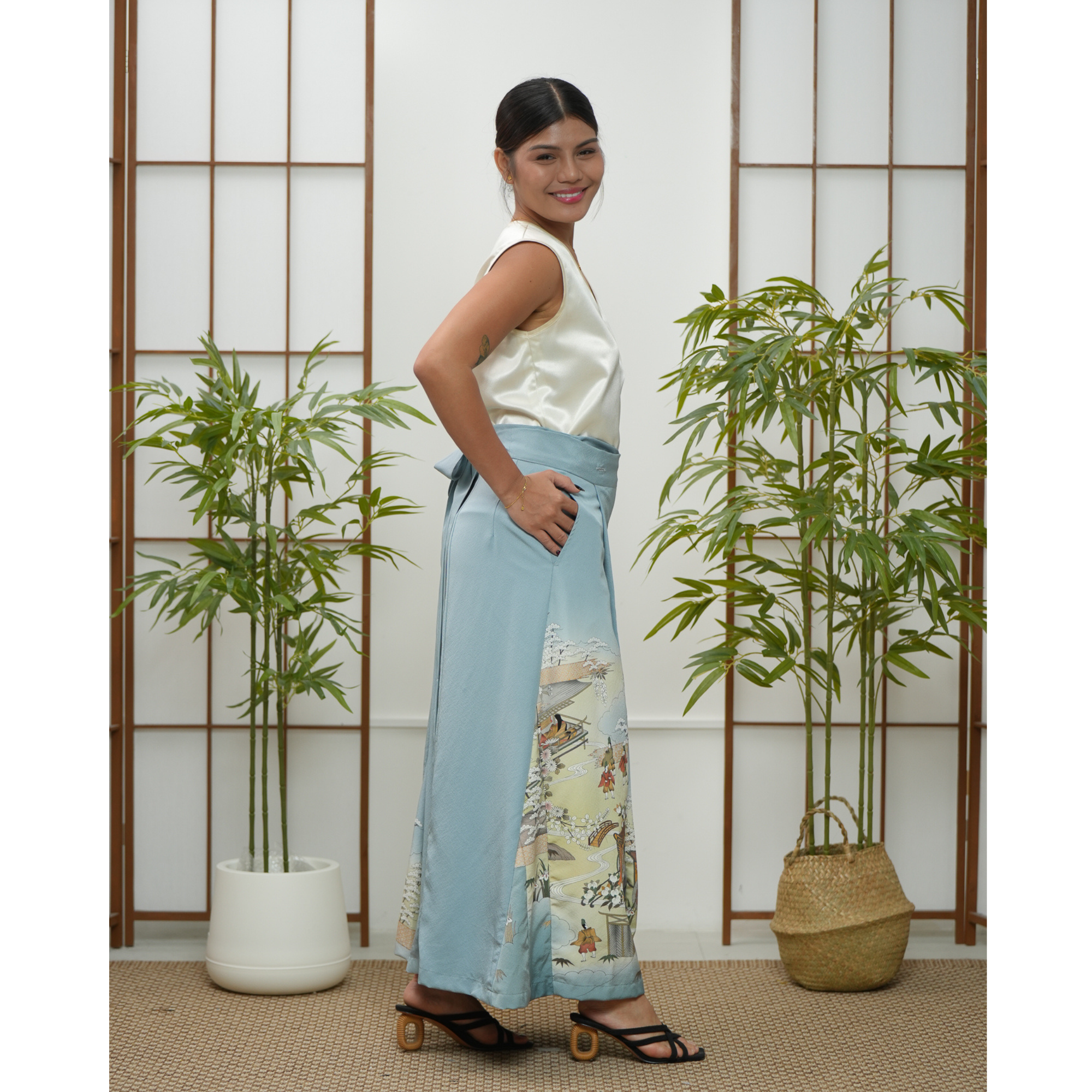 Premium On-hand: Blue Wrap Skirt | WS7143Y | 1T