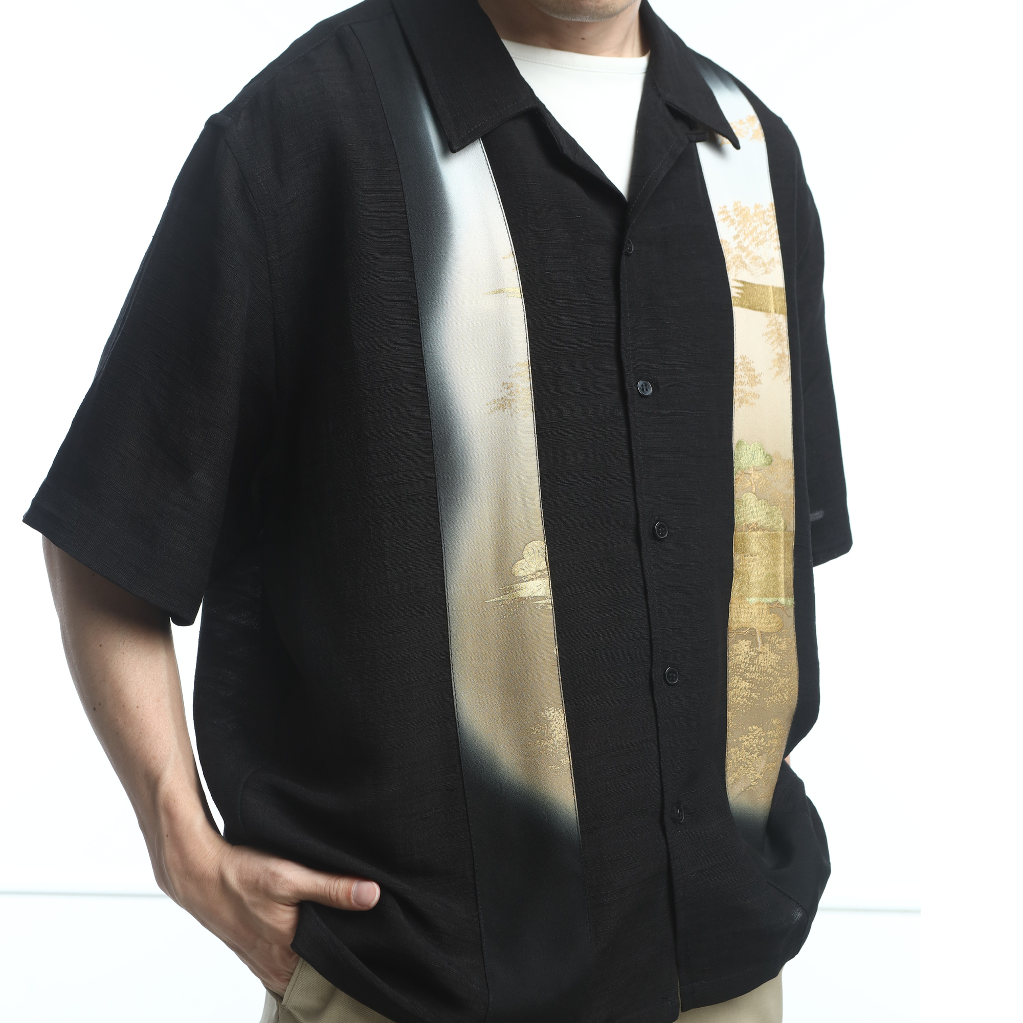 On-hand: Men's Patchwork Silk Polo SP6870