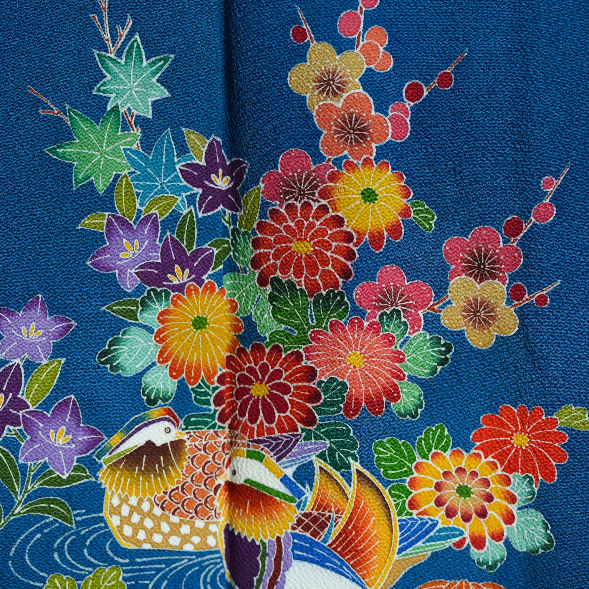 Bai Fabric: 0316-24- Blue vibrant flowers