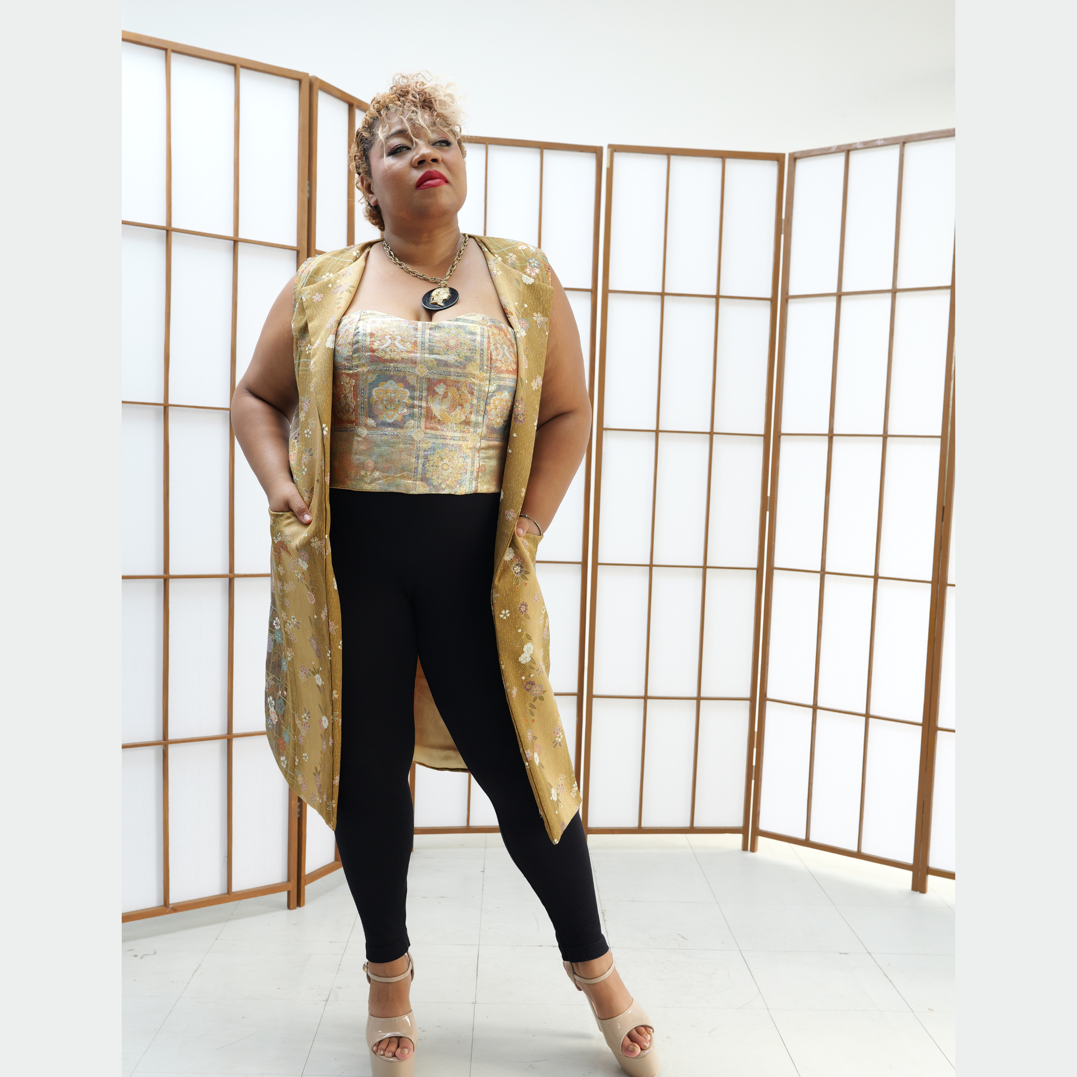 Premium On-hand: Sleeveless Suit Midi | NSSM4723A | XL