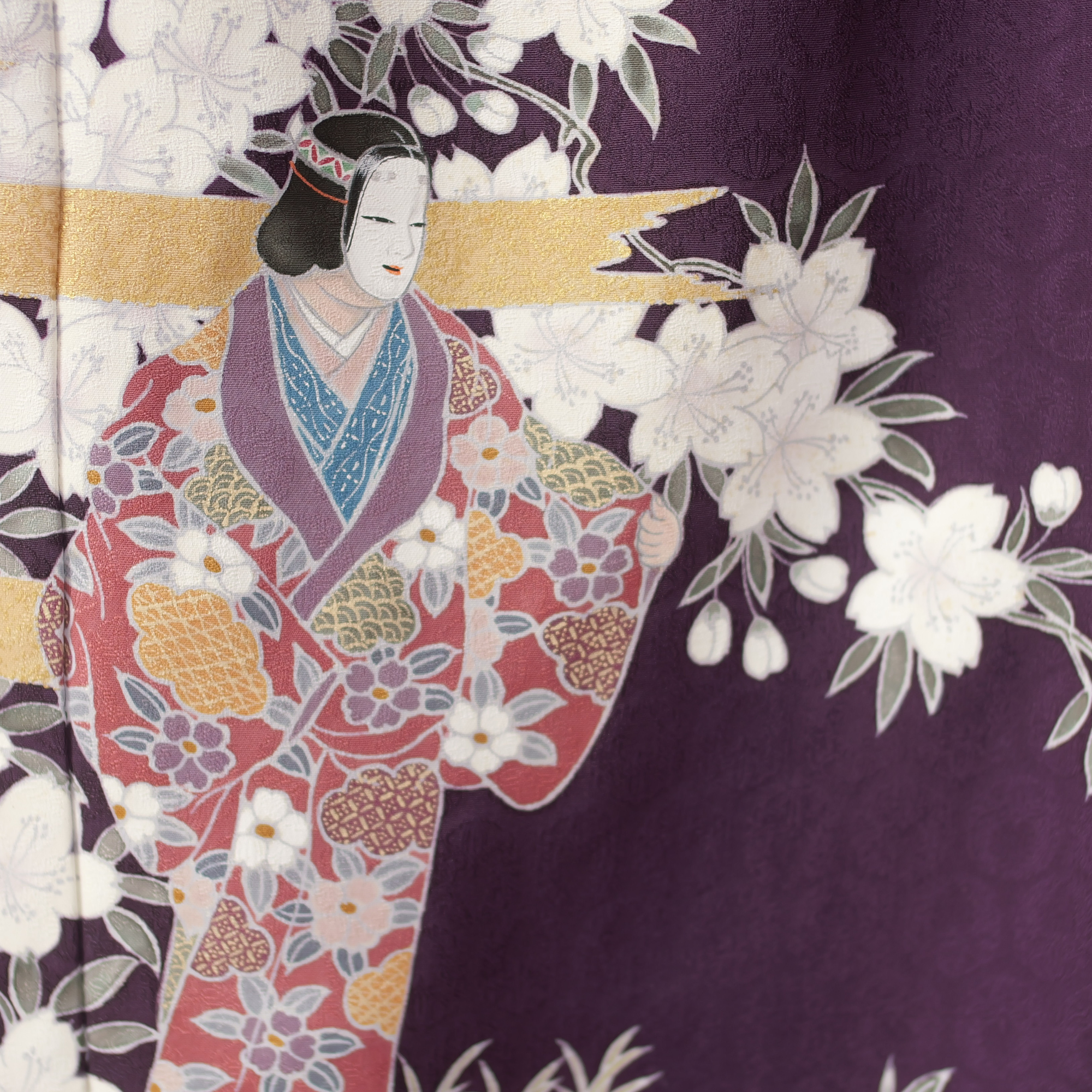 NALB Fabric: 0126NALB-08 | Violet eggplant flowers