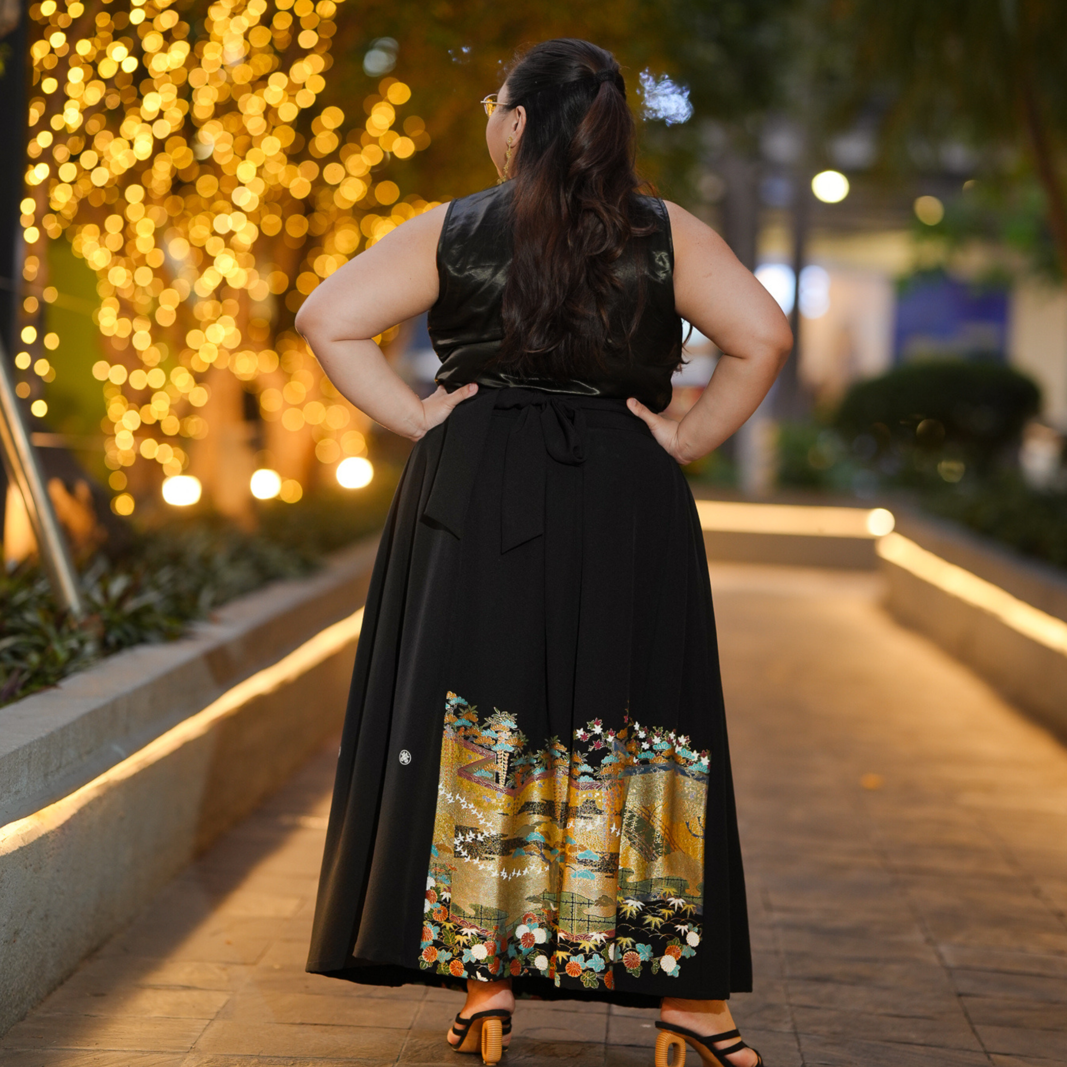 Kimono Hanbok-inspired skirt
