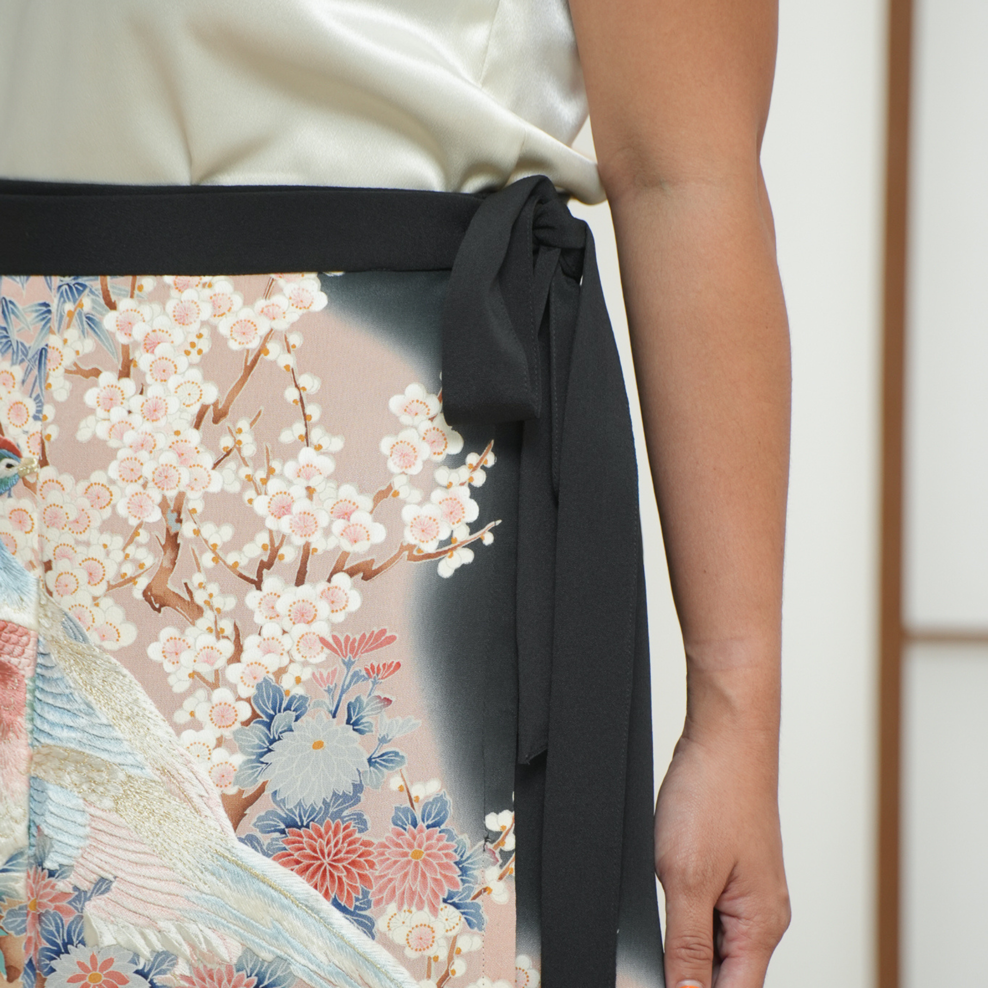 On-hand: Black Summer Wrap Skirt  | SWS7836Y | 2T