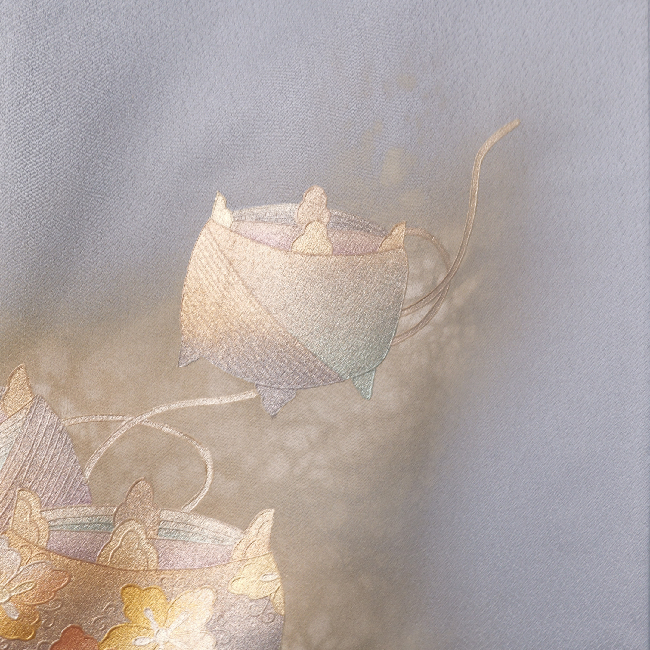 Premium Fabric: 0217PREM-05 | Elegant blue with gold embossed