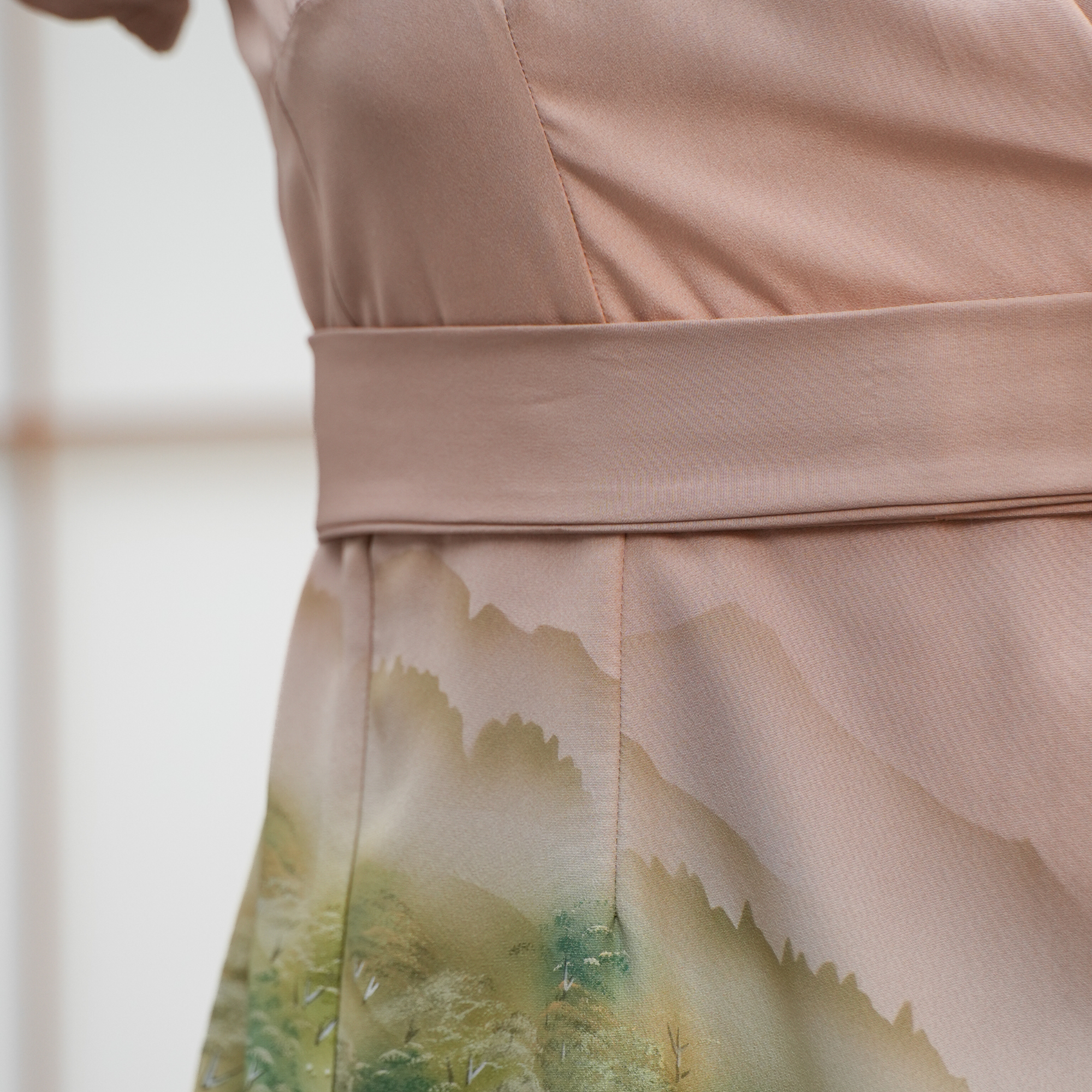 Premium On-hand: Pink Wrap Dress with Sleeves | SWD6807 | 4A