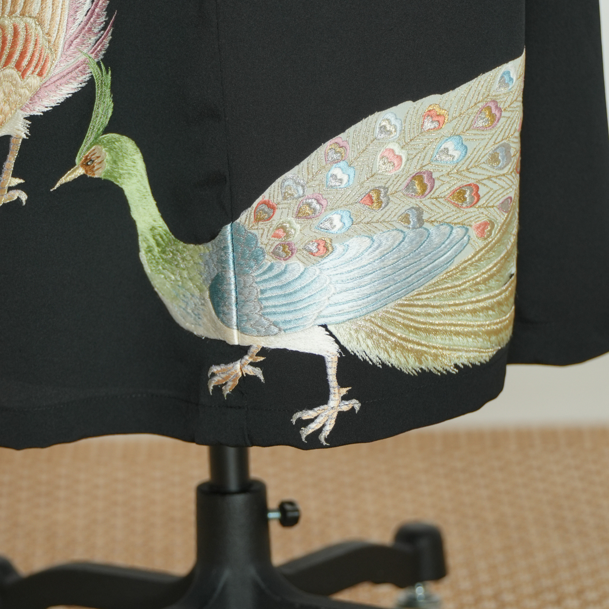 Premium On-hand: Black Wrap Skirt | WS7838Y | 2P - embroidered piece!