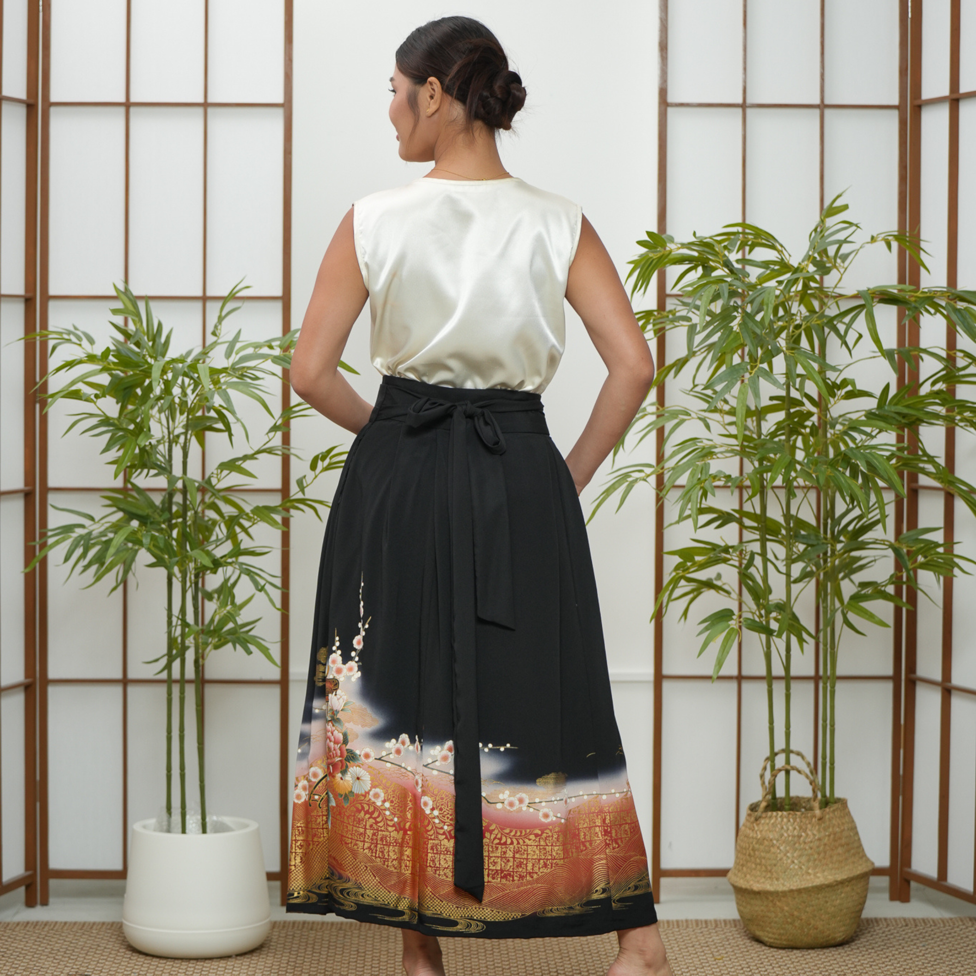 Premium On-hand: Black Hanbok Skirt | HS7745M | 1P