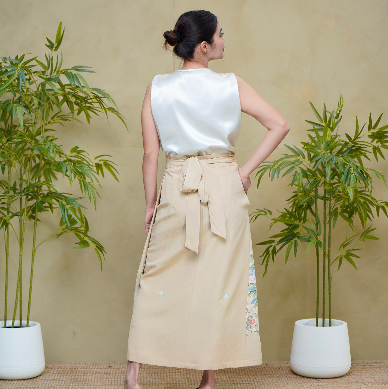 Premium On-hand: Cream Wrap Skirt | 2P | WS9395Y