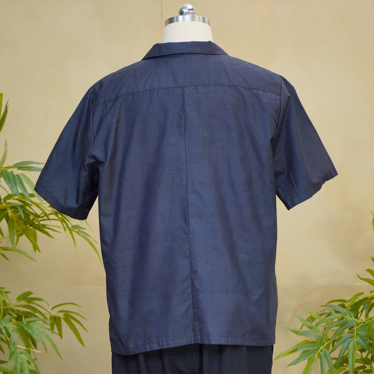 On-hand Navy Oshima Tsumugi Aloha Shirt | AS7698 | XL (J)