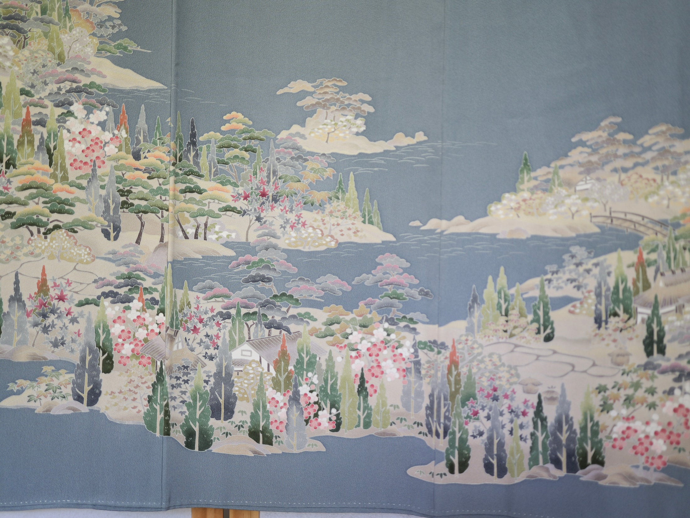 Sakura Collection Fabric: AP9-01 Teal Islands with Sakura