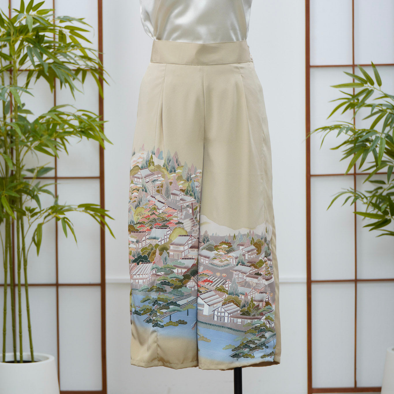 GGSB: On-hand Cream Palazzo Pants | PP7601A | 2XLB