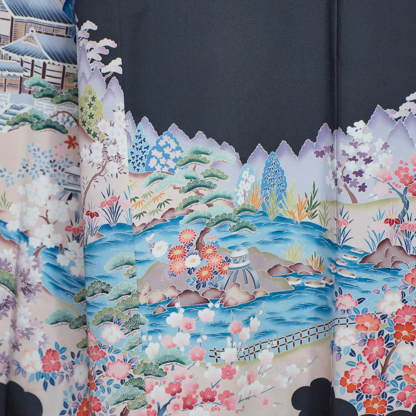 Chiku Fabric: 0818_23 | Garden Waters - Yuzen!