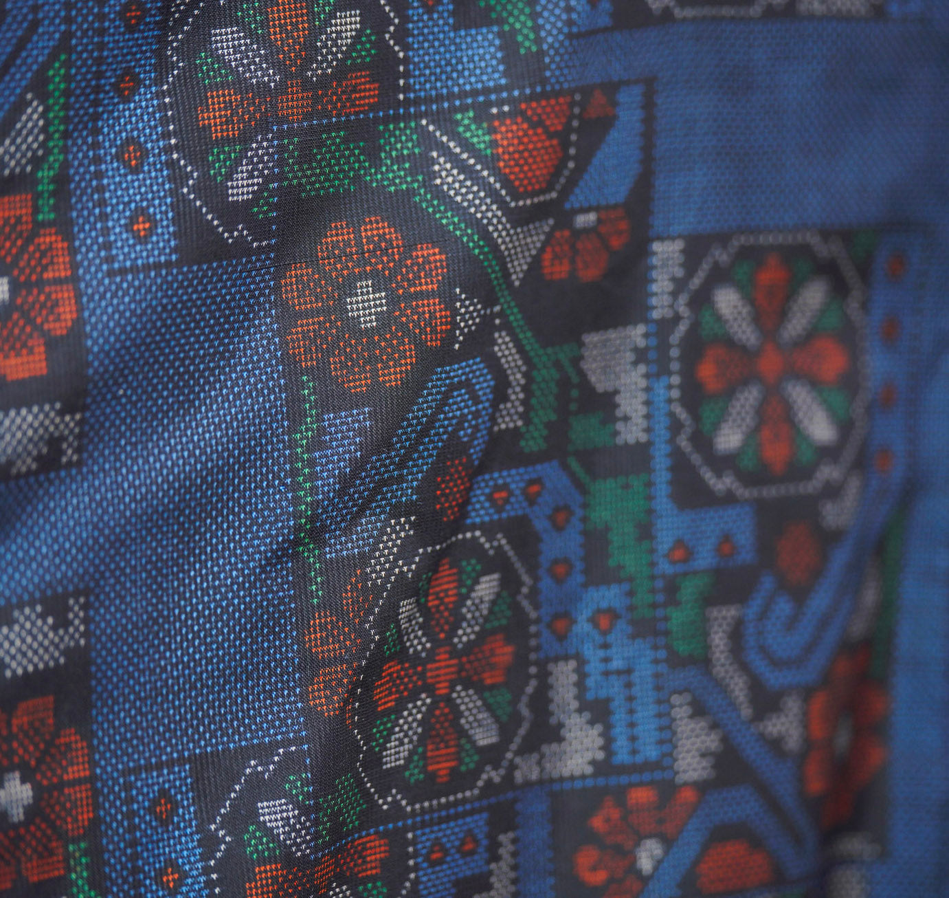 Premium Oshima Fabric: Samurai blue_0625_07 | Majestic Pattern