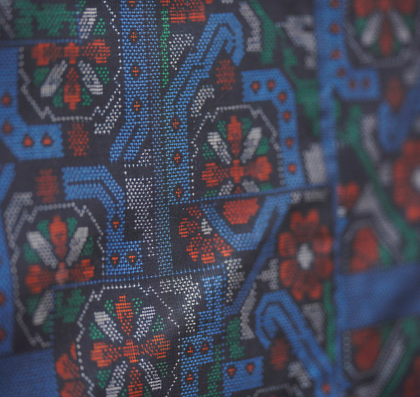 Premium Oshima Fabric: Samurai blue_0625_07 | Majestic Pattern