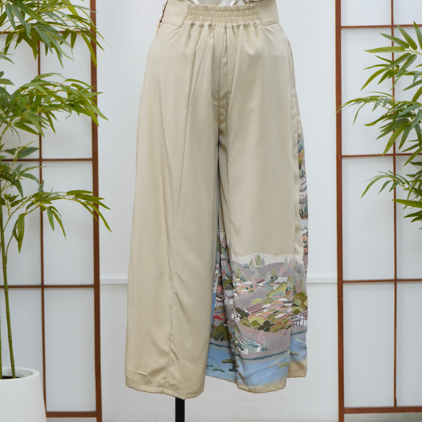 GGSB: On-hand Cream Palazzo Pants | PP7601A | 2XLB