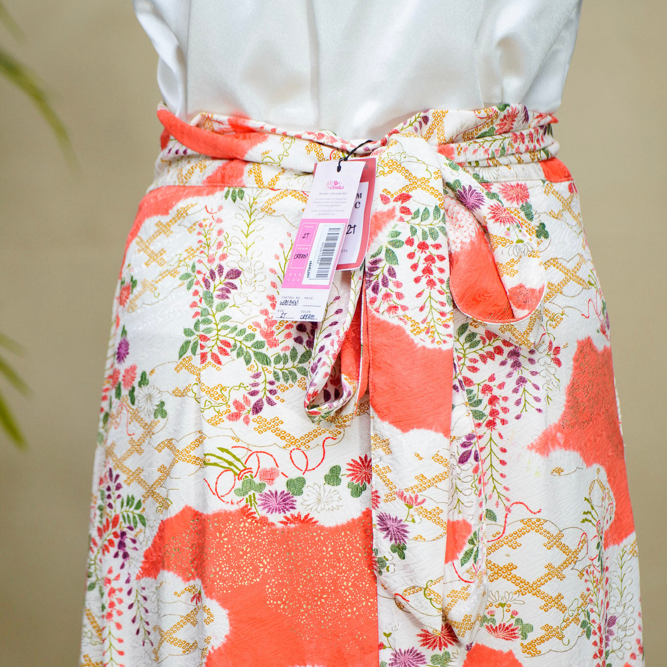 Premium On-hand: Cream Wrap Skirt | 2T | WS8154M