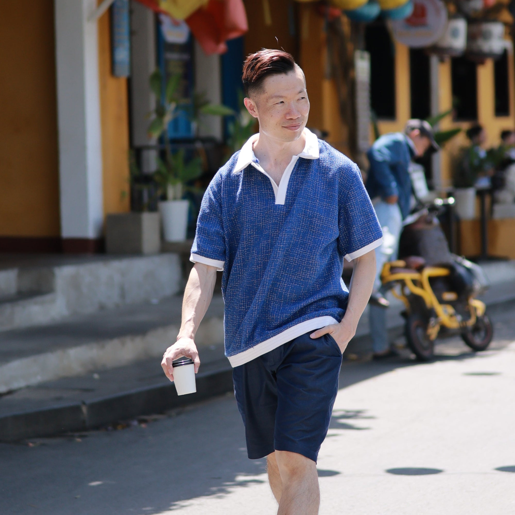 On-hand item: Tweed Relaxed Polo | Samurai Blue | L