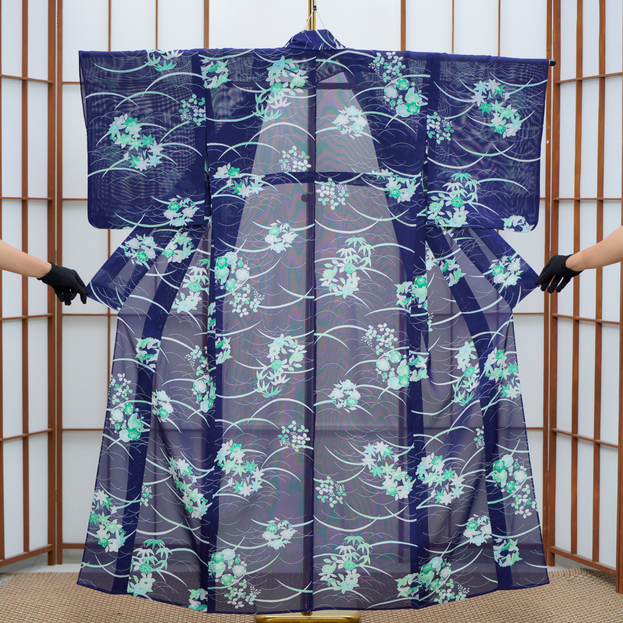 Premium Seethrough Fabric: 0625_57 | Cobalt Stream