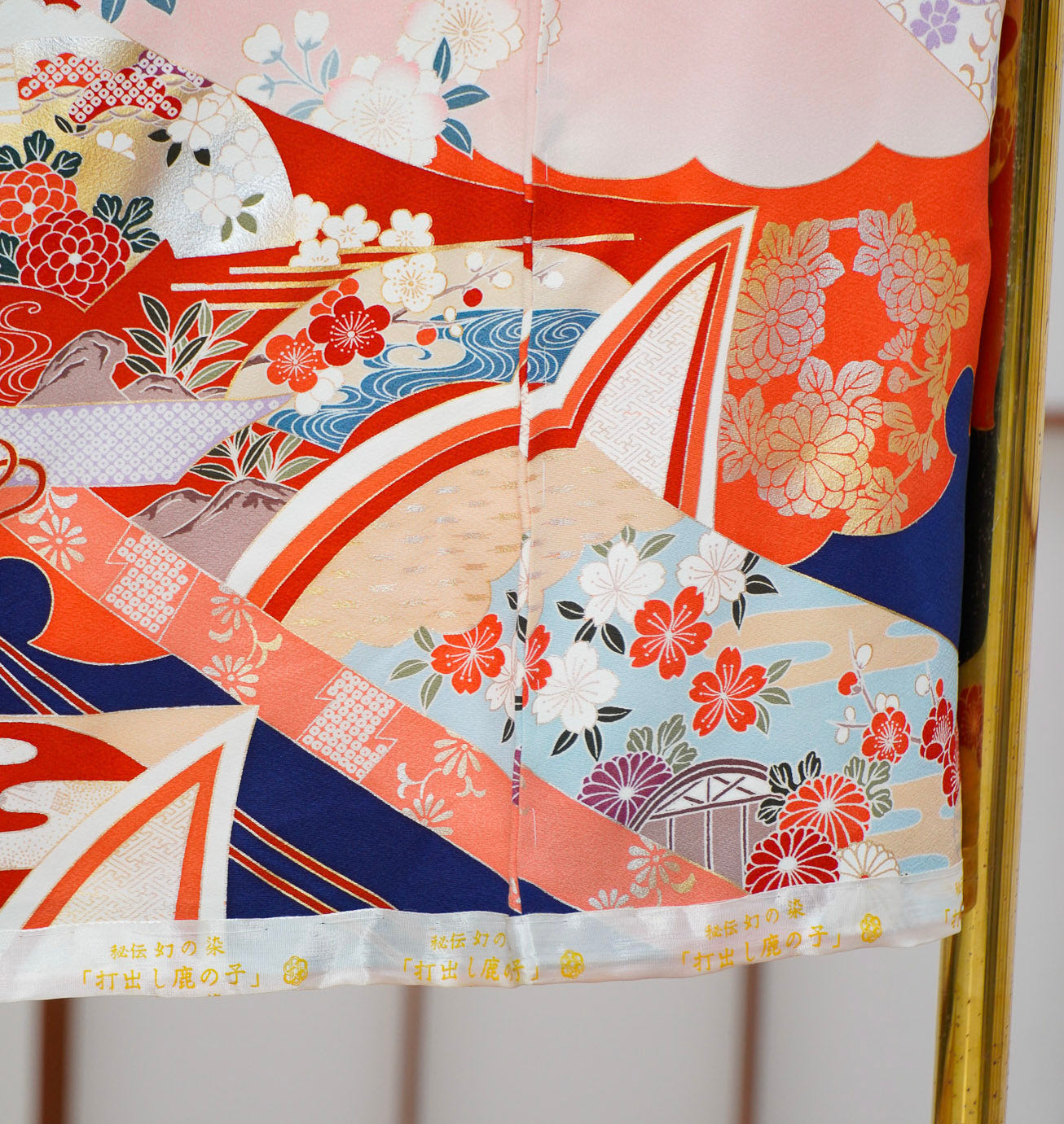 Premium Fabric SHO: Samurai blue navy furisode_0625_03 | Blue and Ribbons