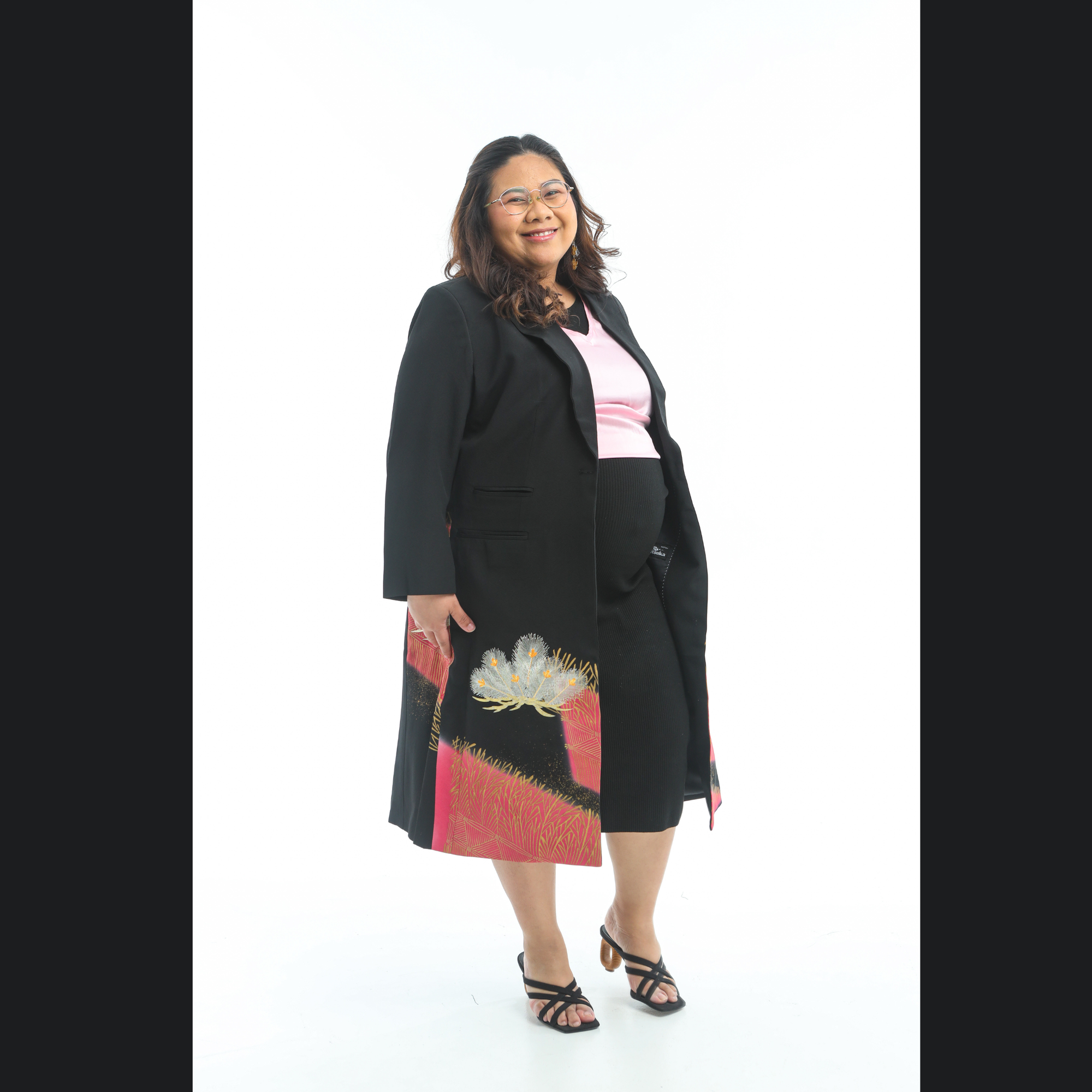 On-hand item: Black with Pink Autumn Coat