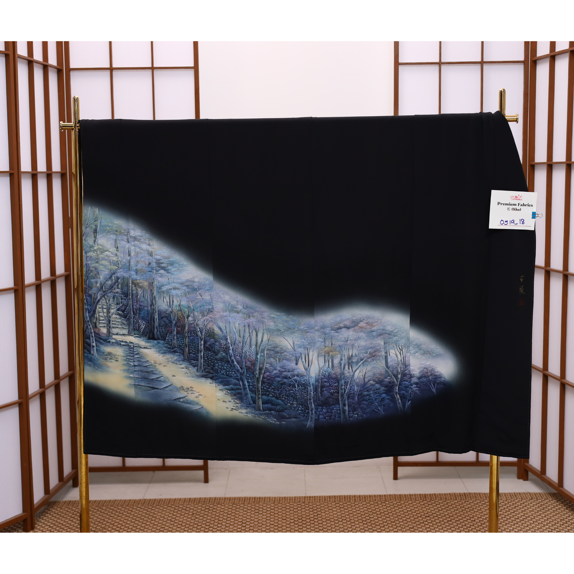 Premium Fabric SHO: 0519_18 | Black and Indigo twilight