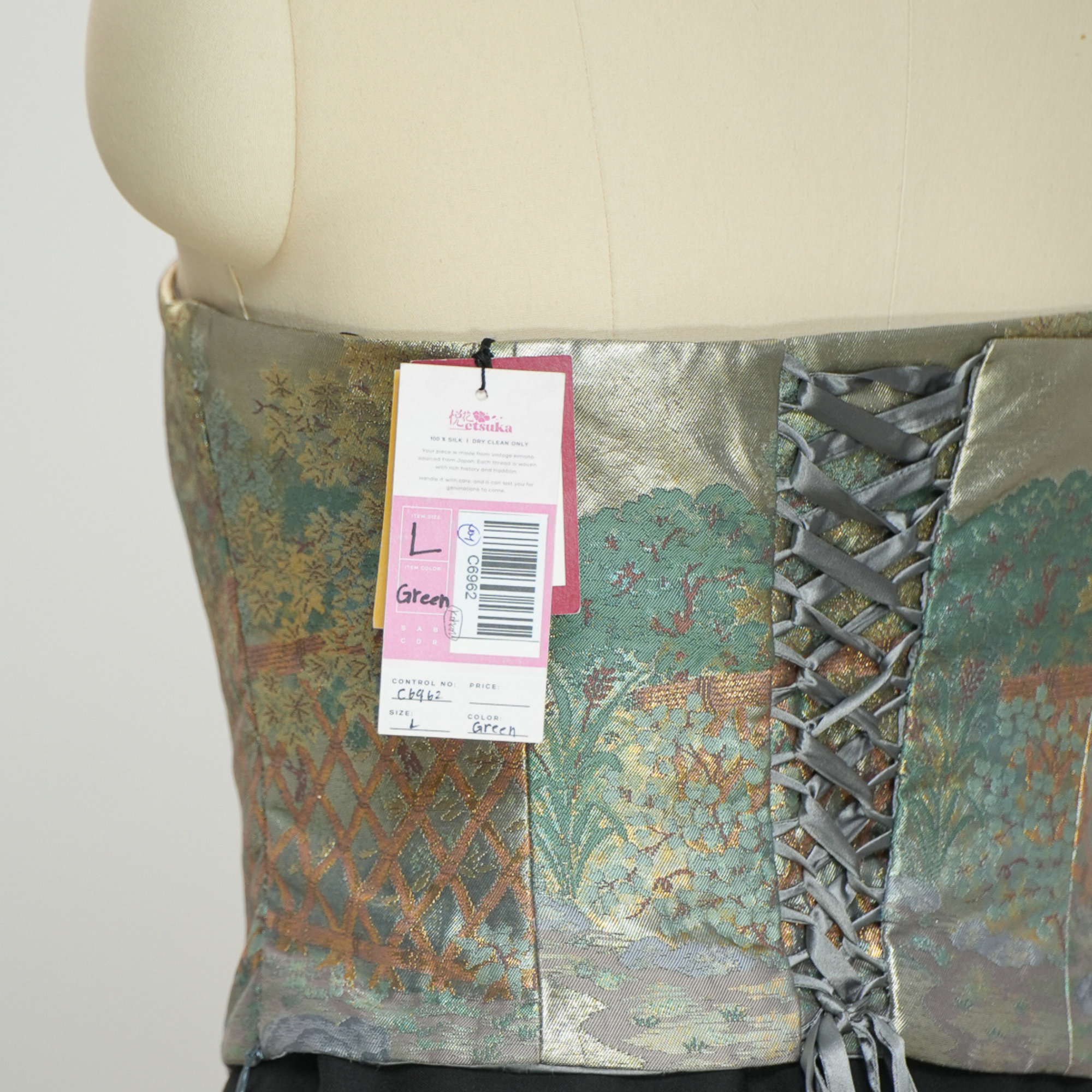 Premium On-hand item: Green Corset | L | C6962