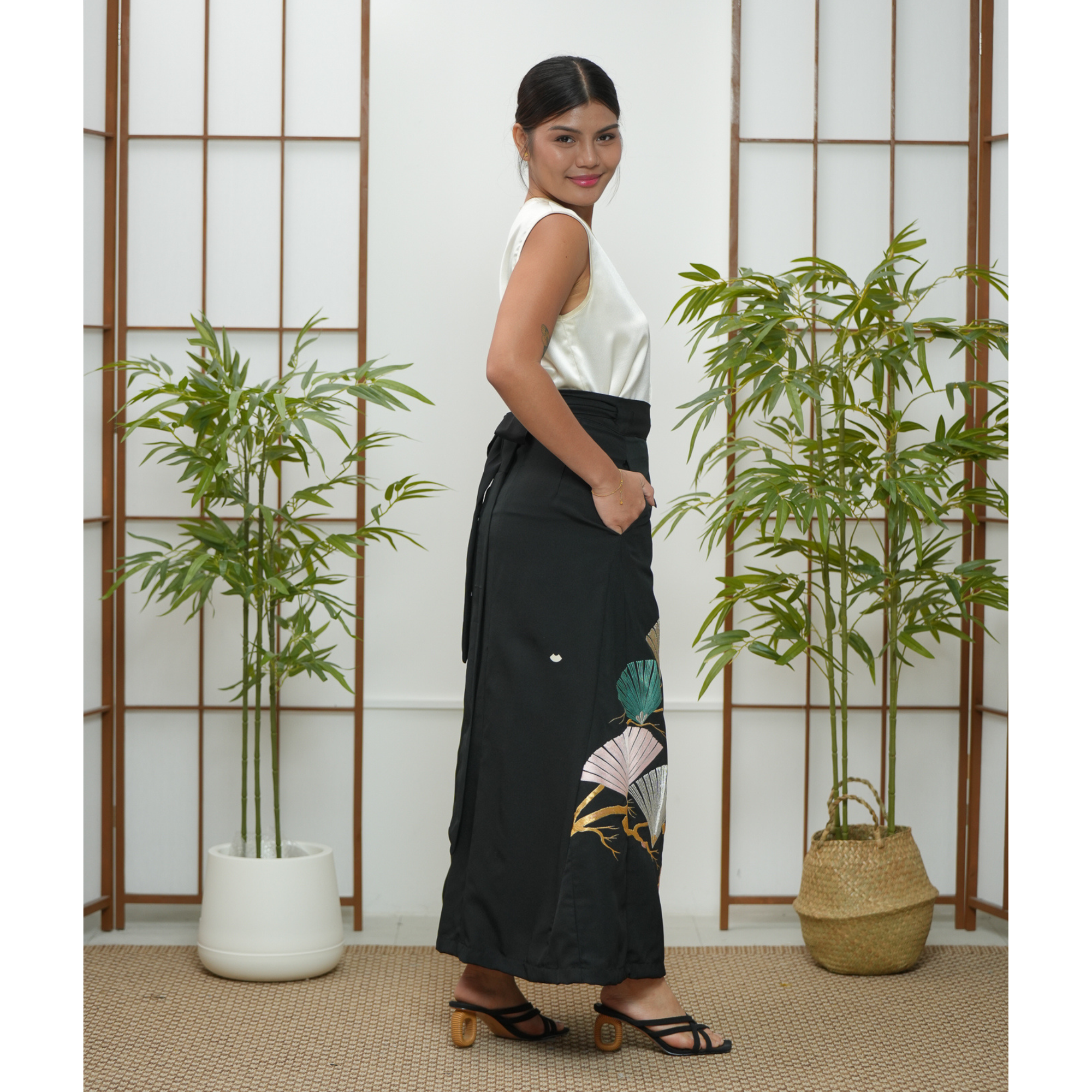 Premium On-hand: Black Wrap Skirt | WS7863Y | 1T