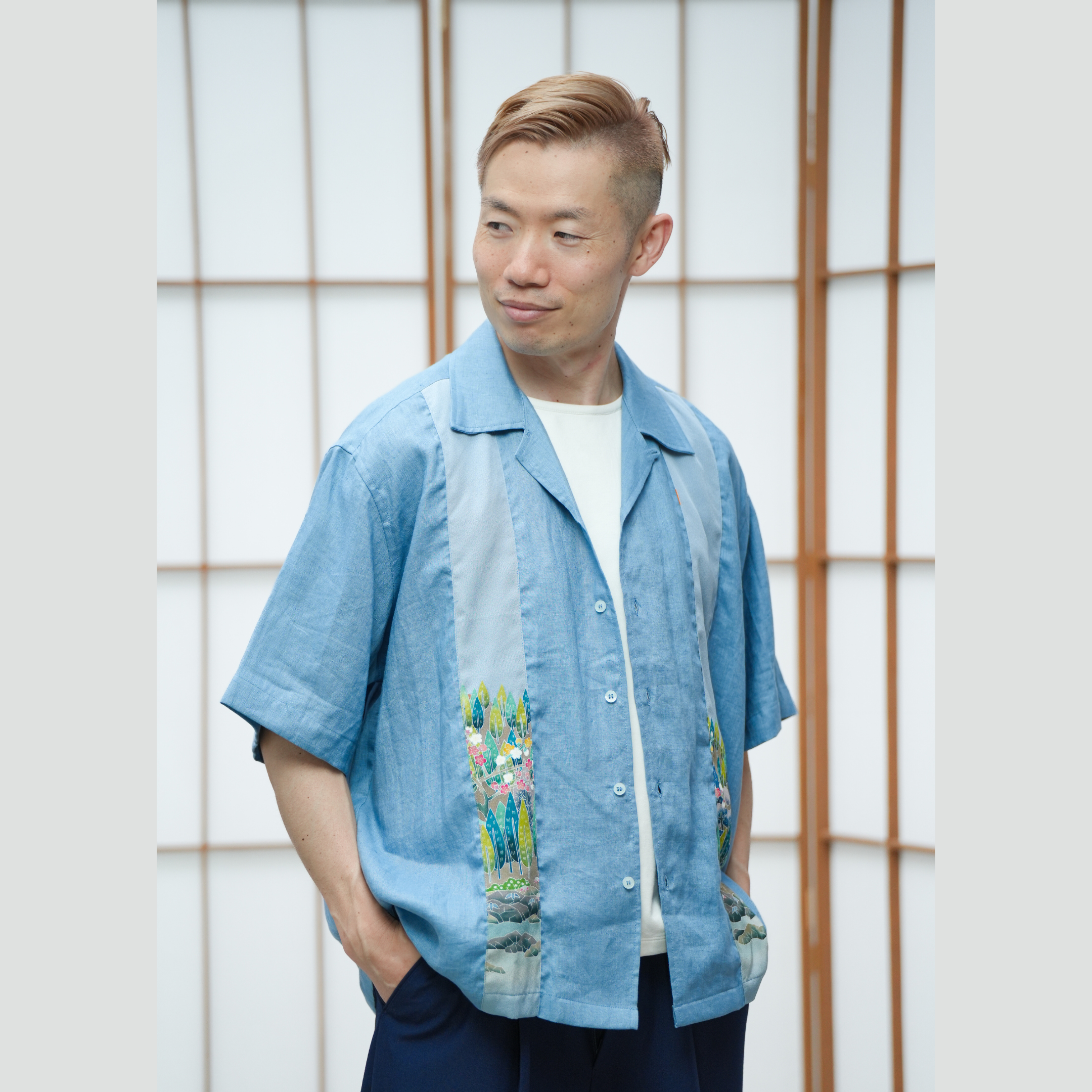 Premium On-hand: Blue Men's Linen Polo | LP7133 | L