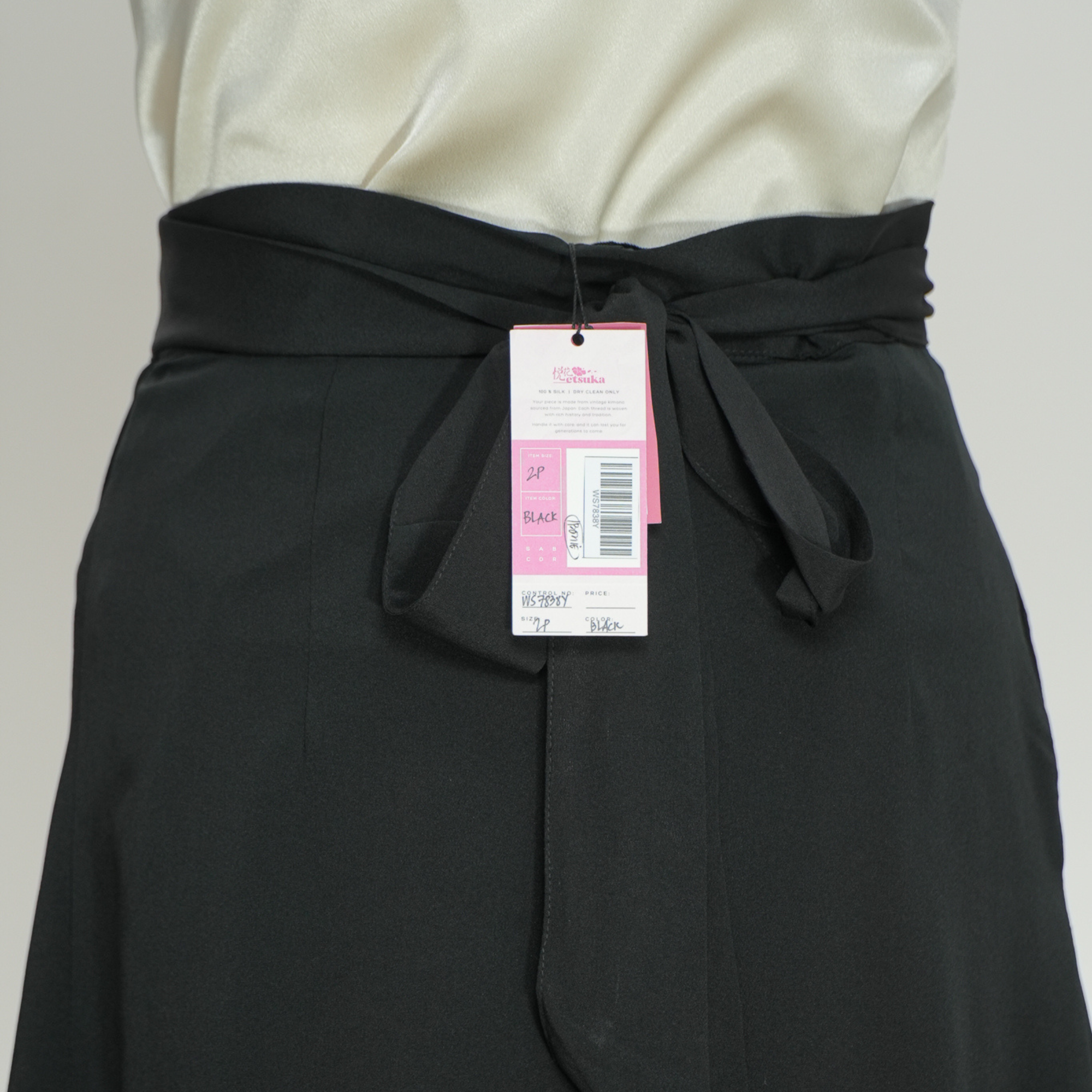 Premium On-hand: Black Wrap Skirt | WS7838Y | 2P - embroidered piece!