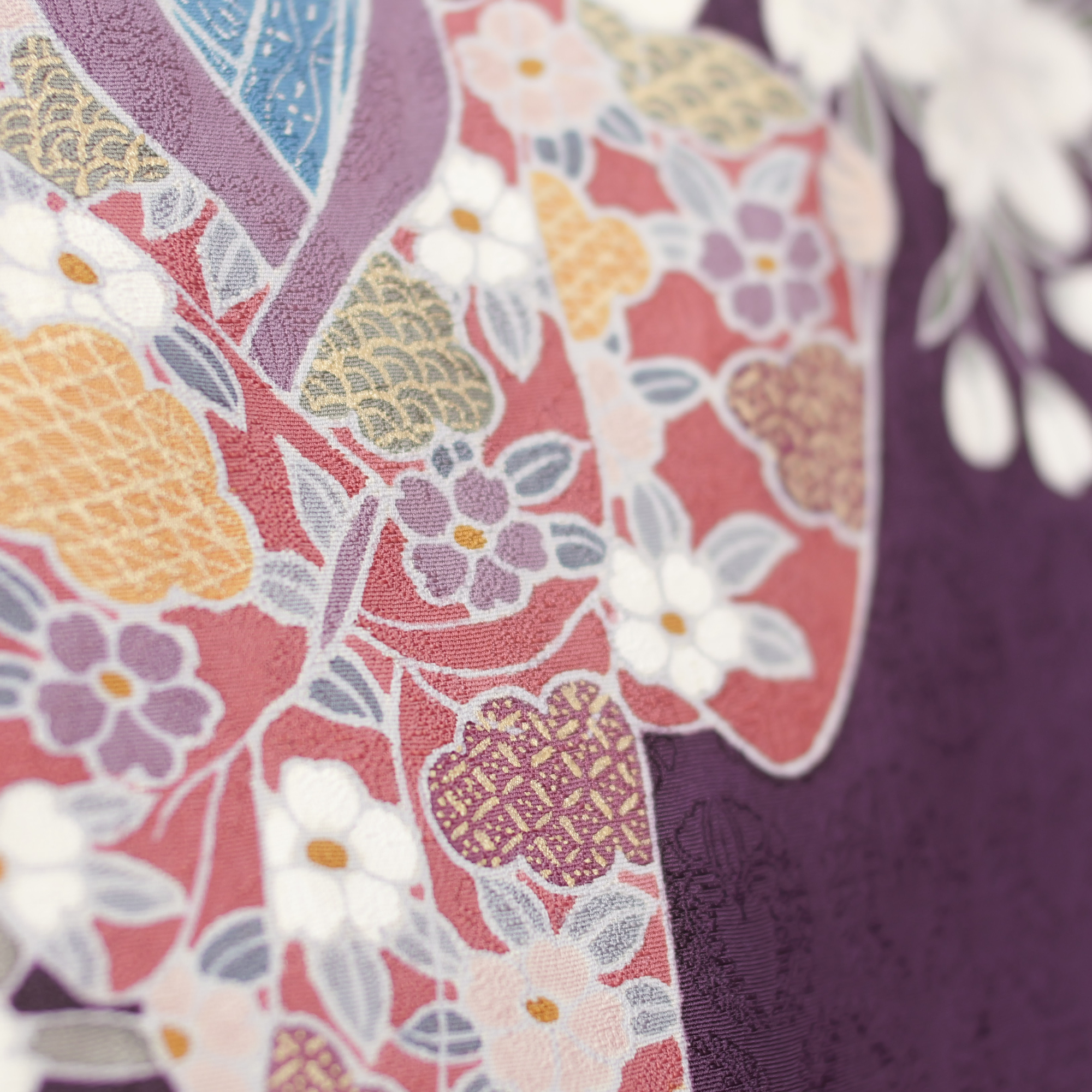 NALB Fabric: 0126NALB-08 | Violet eggplant flowers