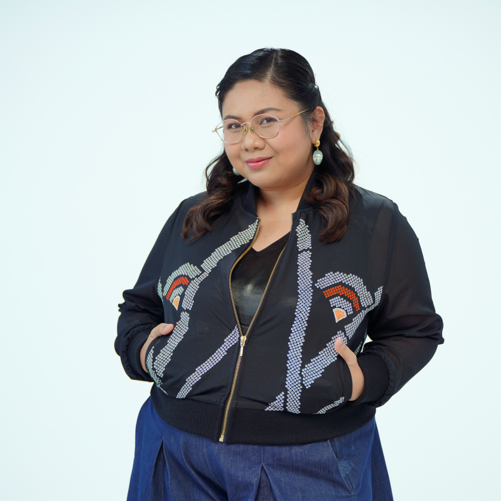 Premium On-hand: Black see-through Bomber Jacket | BJ7923M | XLB