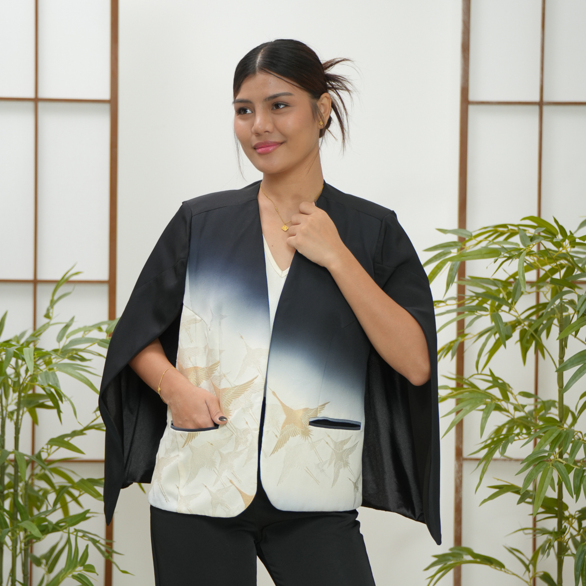 Premium On-hand: Cape Blazer  | CB4901 | Black | L (SO M)