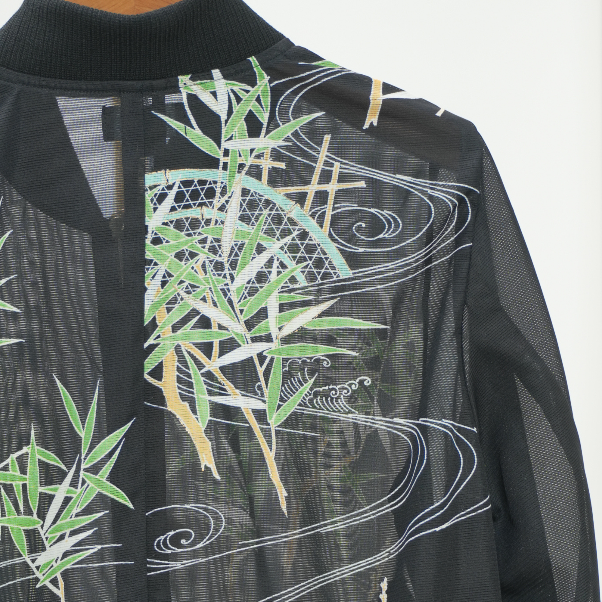 Premium On-hand: Black see-through Bomber Jacket | BJ7739M | XLB