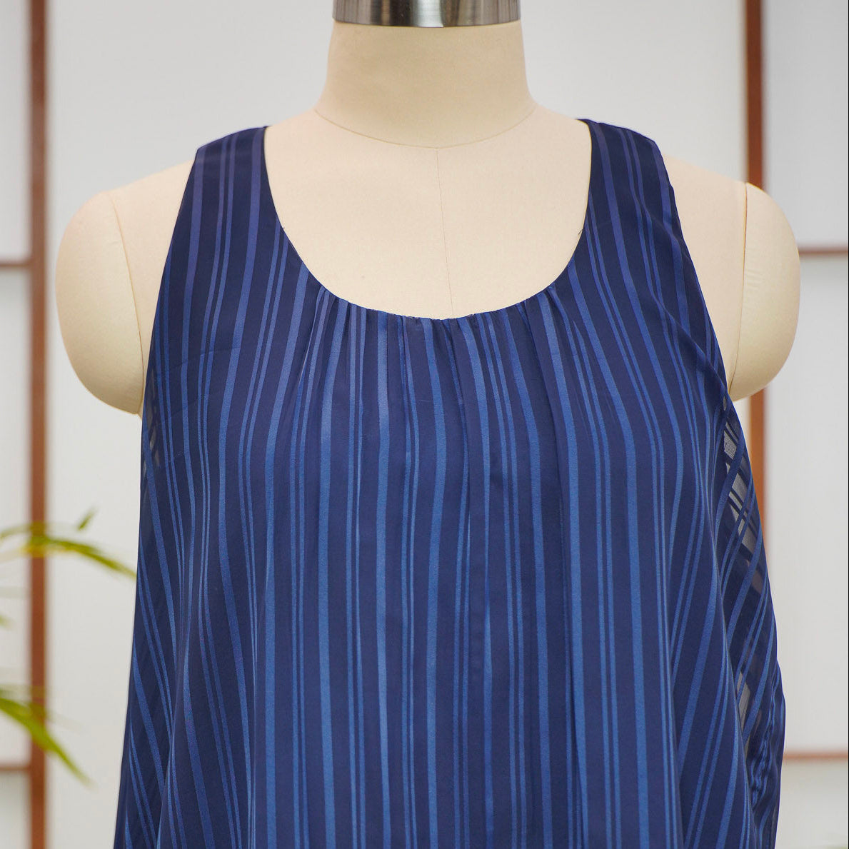 Coming Soon - On-hand item: Blue See-through Round neck Dress