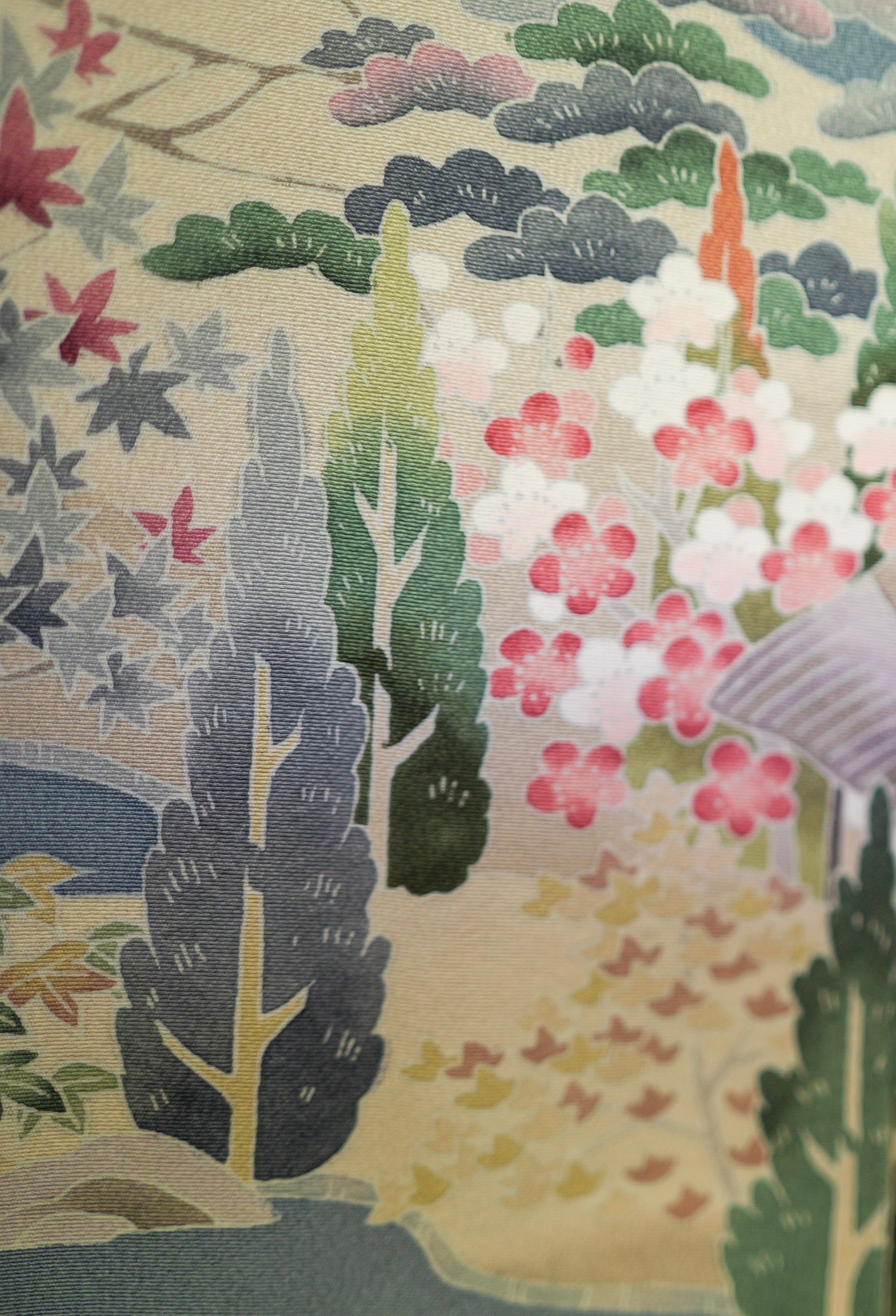 Sakura Collection Fabric: AP9-01 Teal Islands with Sakura