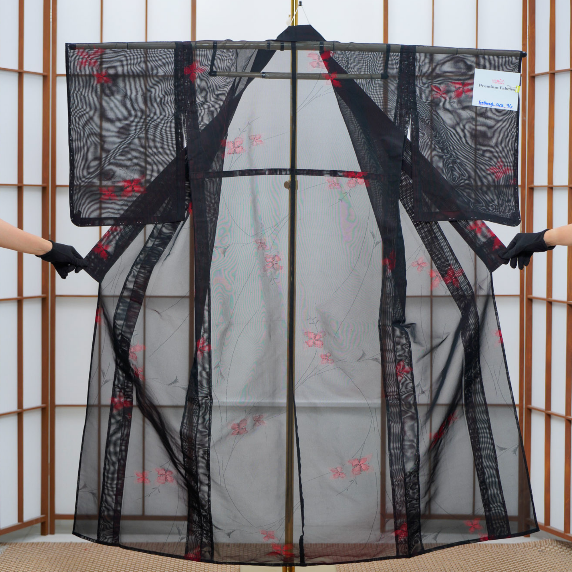 Premium Seethrough Fabric: 0625_76 | Subtle Crimson