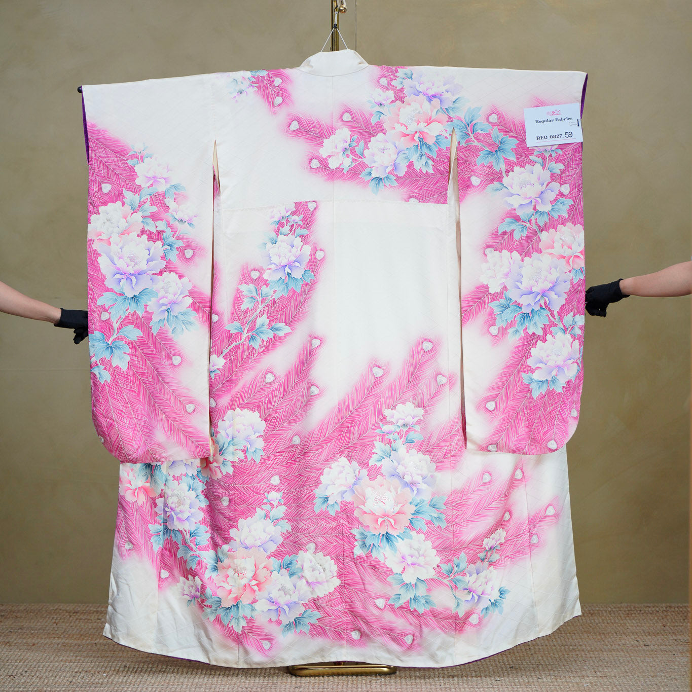 Pre-Birthday Fabric premium bonus!: REG0827-59 | Pink Peonies FURISODE!